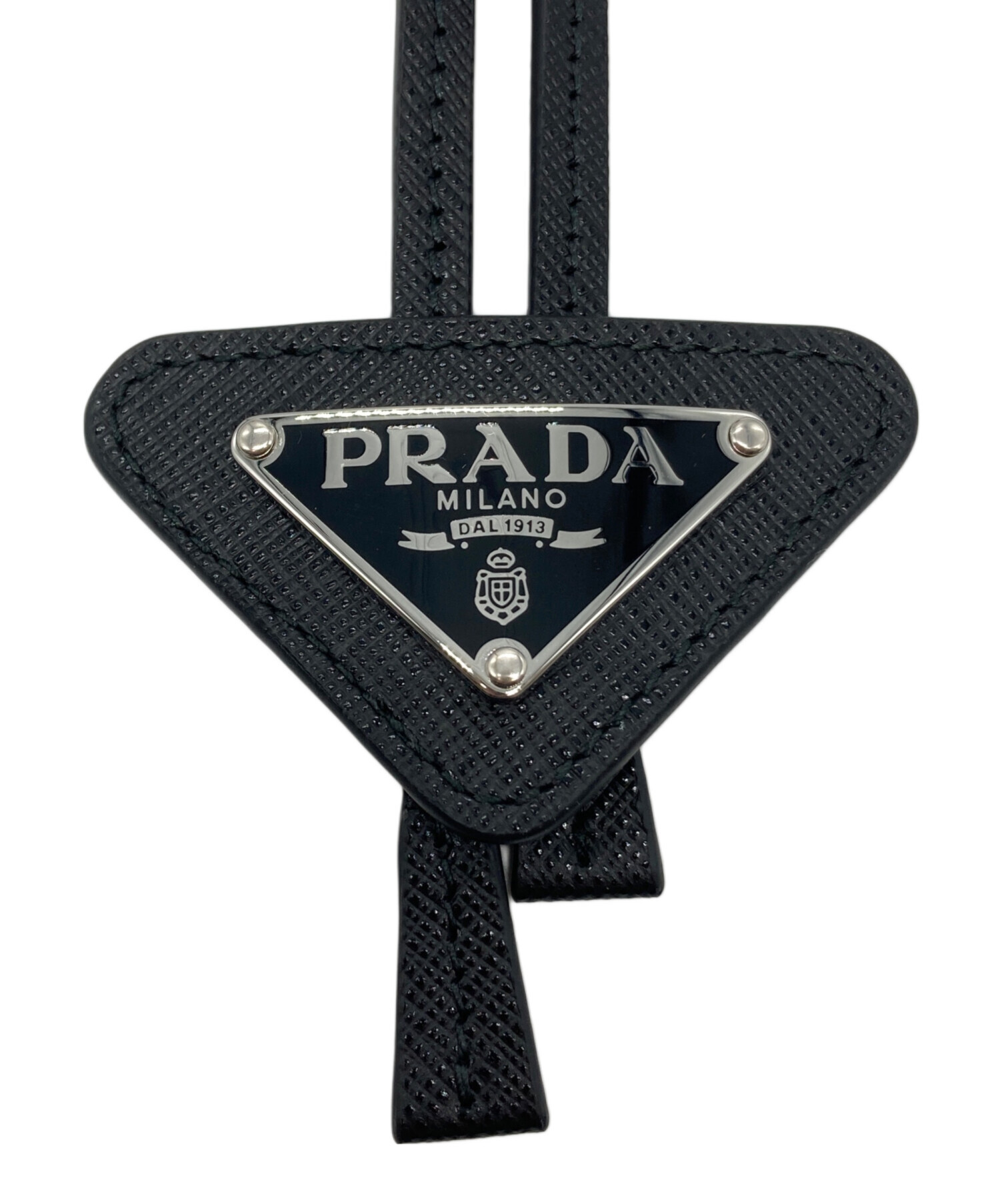 【新品 完売】Prada サフィアーノロゴ ボロタイ 黒 中古・古着通販】PRADA (プラダ) サフィアーノレザーボロタイ ブラック