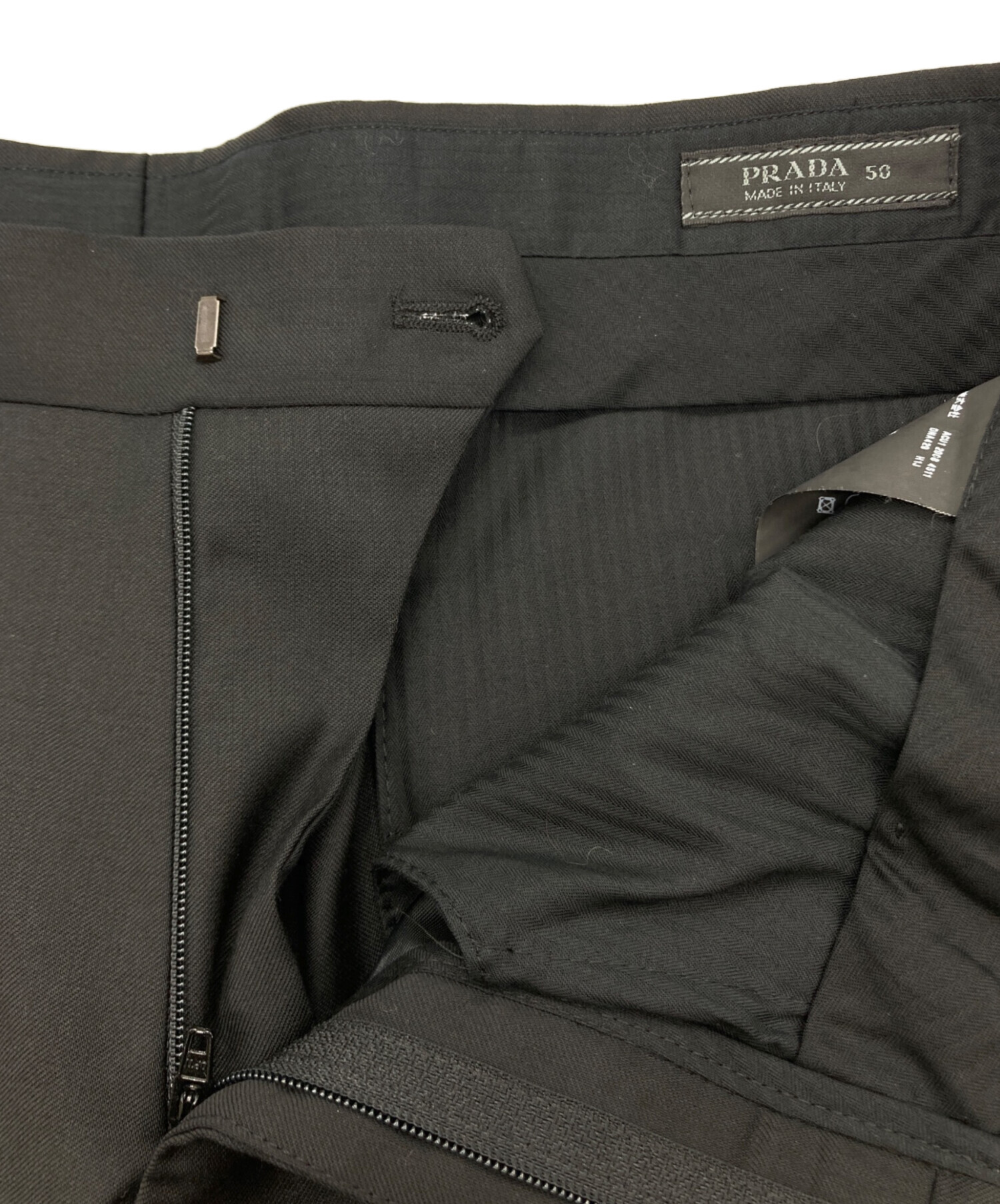 中古・古着通販】PRADA (プラダ) スラックス ブラック サイズ:50