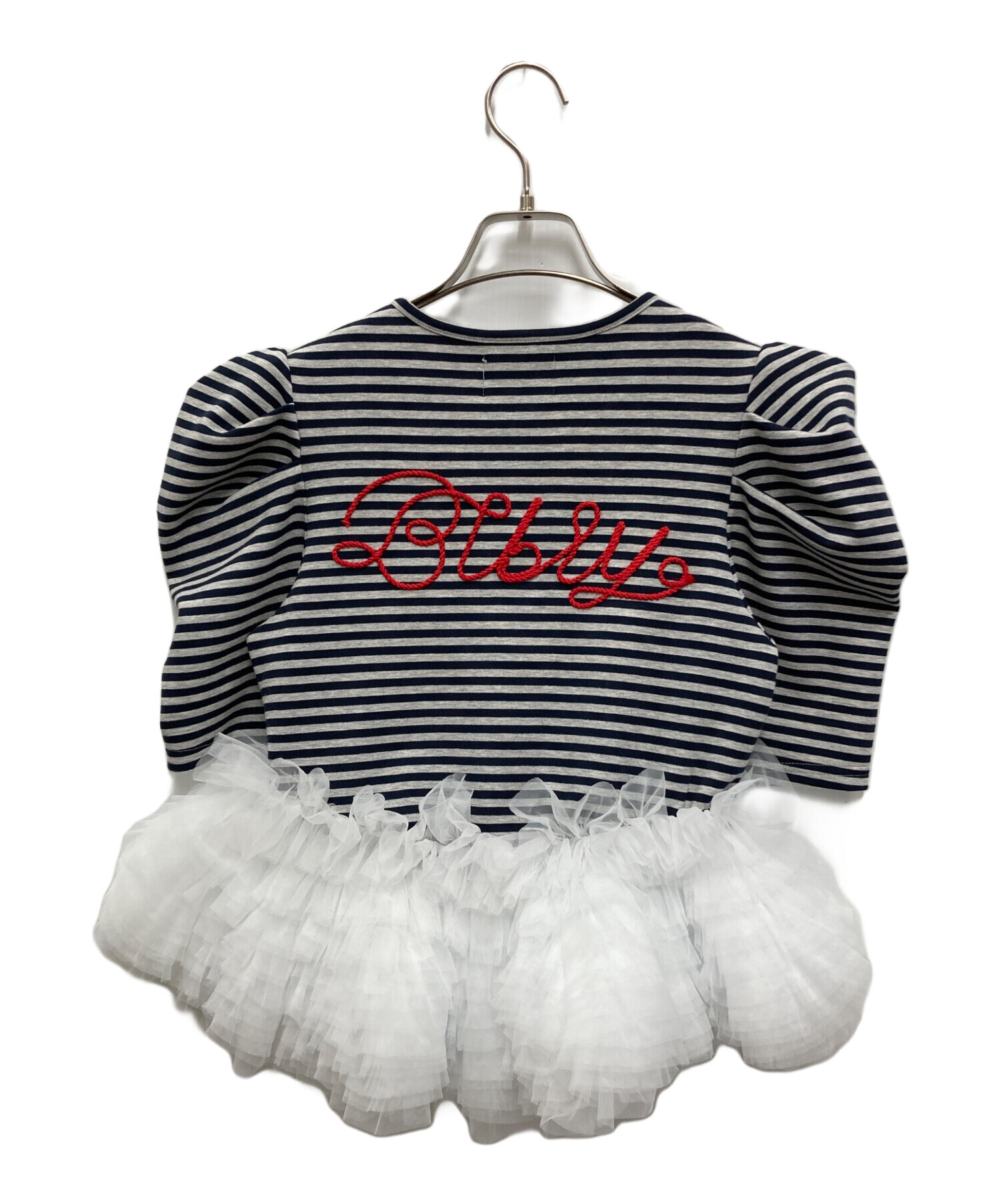 中古・古着通販】Bibiy. (ビビィ) FRANCINE TULLE TEE グレー×ネイビー
