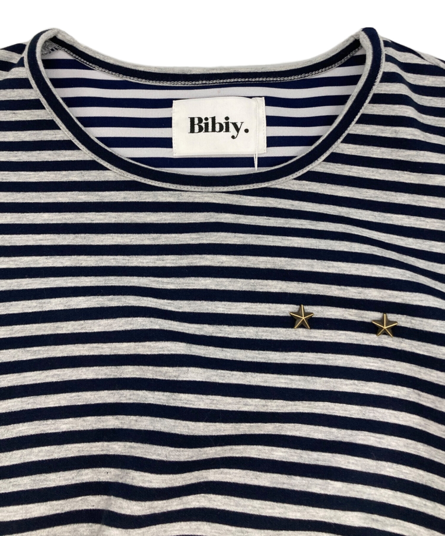 中古・古着通販】Bibiy. (ビビィ) FRANCINE TULLE TEE グレー×ネイビー