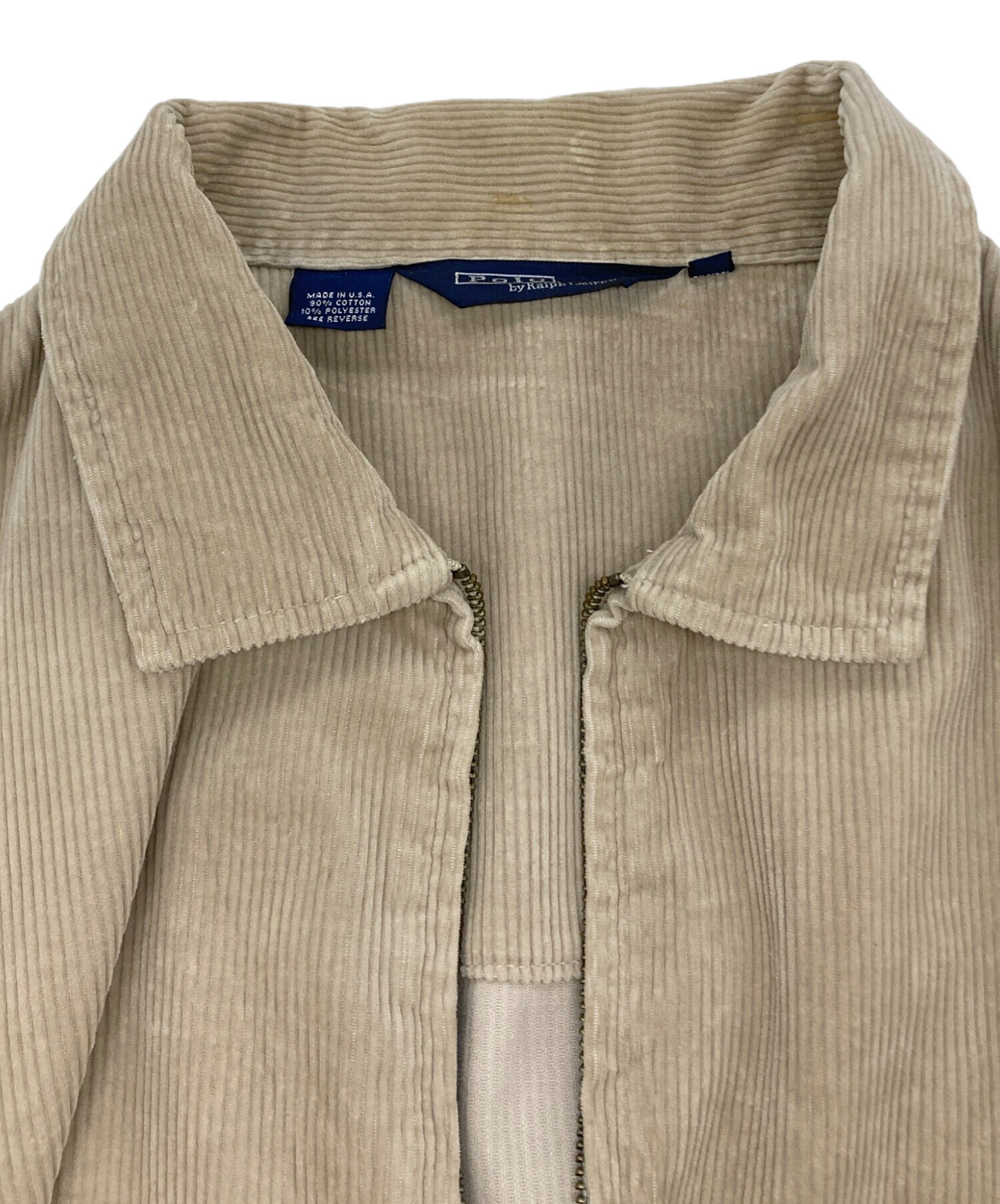 ラルフローレン スイングトップ　ベージュ　襟コーデュロイ　Sサイズ 中古・古着通販】POLO RALPH LAUREN (ポロ・ラルフローレン
