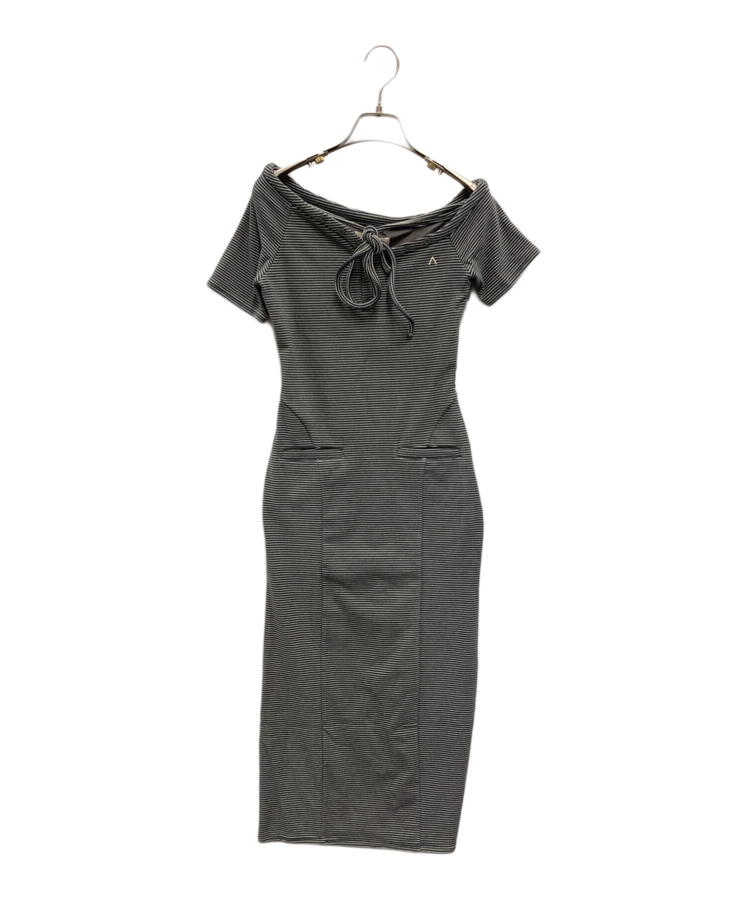 レディース andmary Sunny ribbon long dress gray