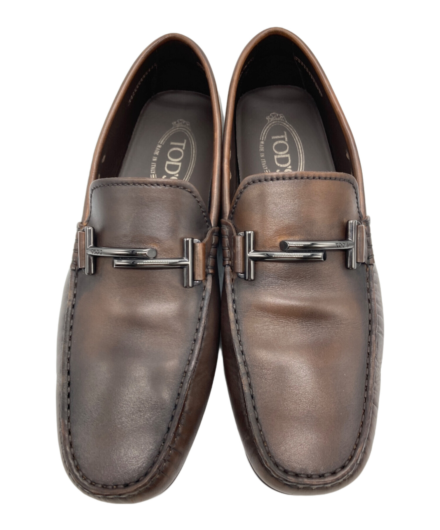 中古・古着通販】TOD'S (トッズ) レザードライビングシューズ ブラウン