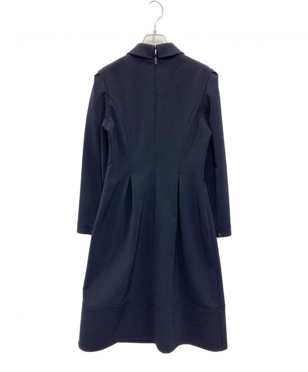 Rene パフスリーブワンピース　38 中古・古着通販】Rene (ルネ) パフスリーブワンピース ネイビー サイズ