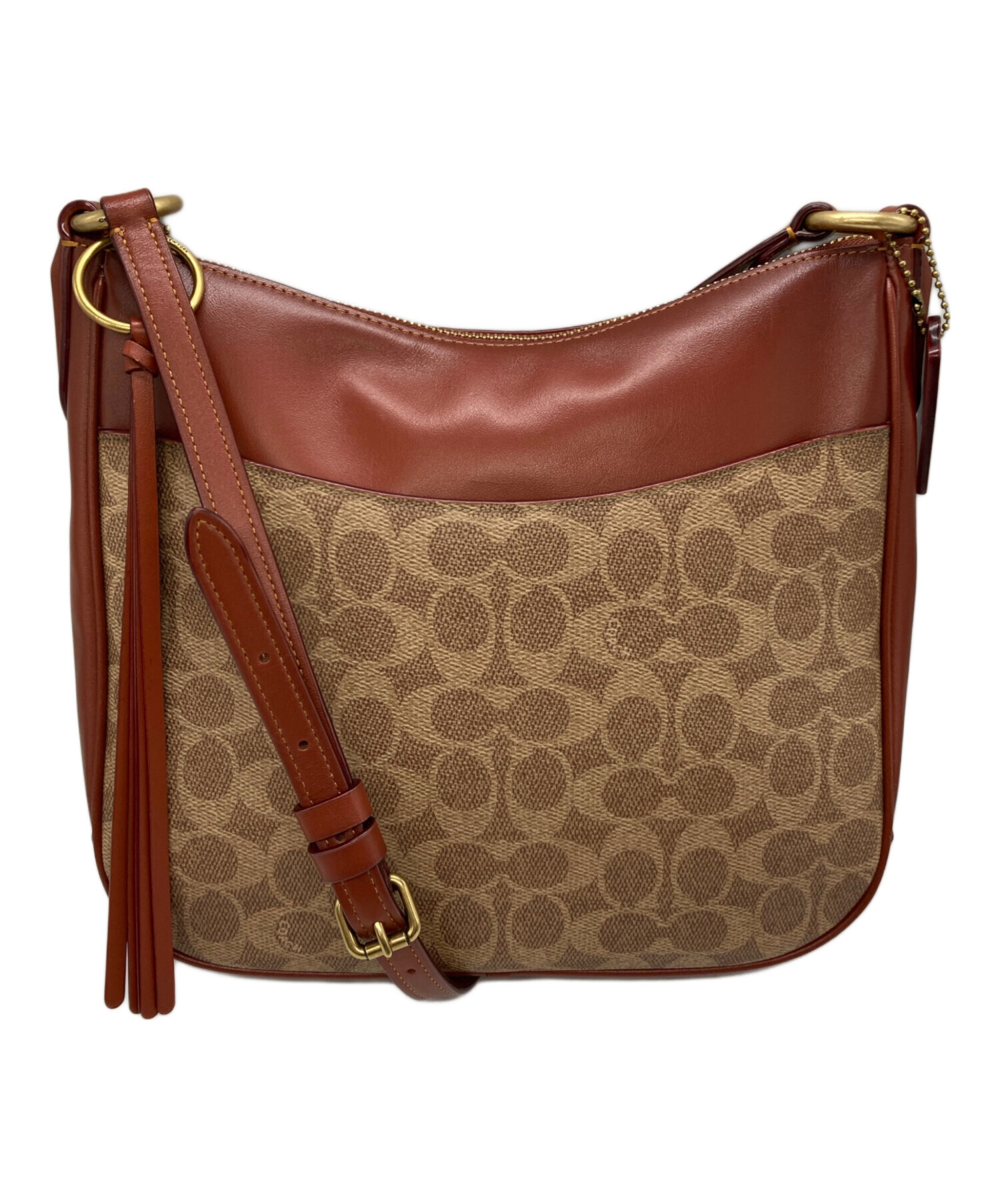 Coach ショルダーバッグ ブラウン/ベージュ 中古・古着通販】COACH (コーチ) チェイスクロスボディショルダー