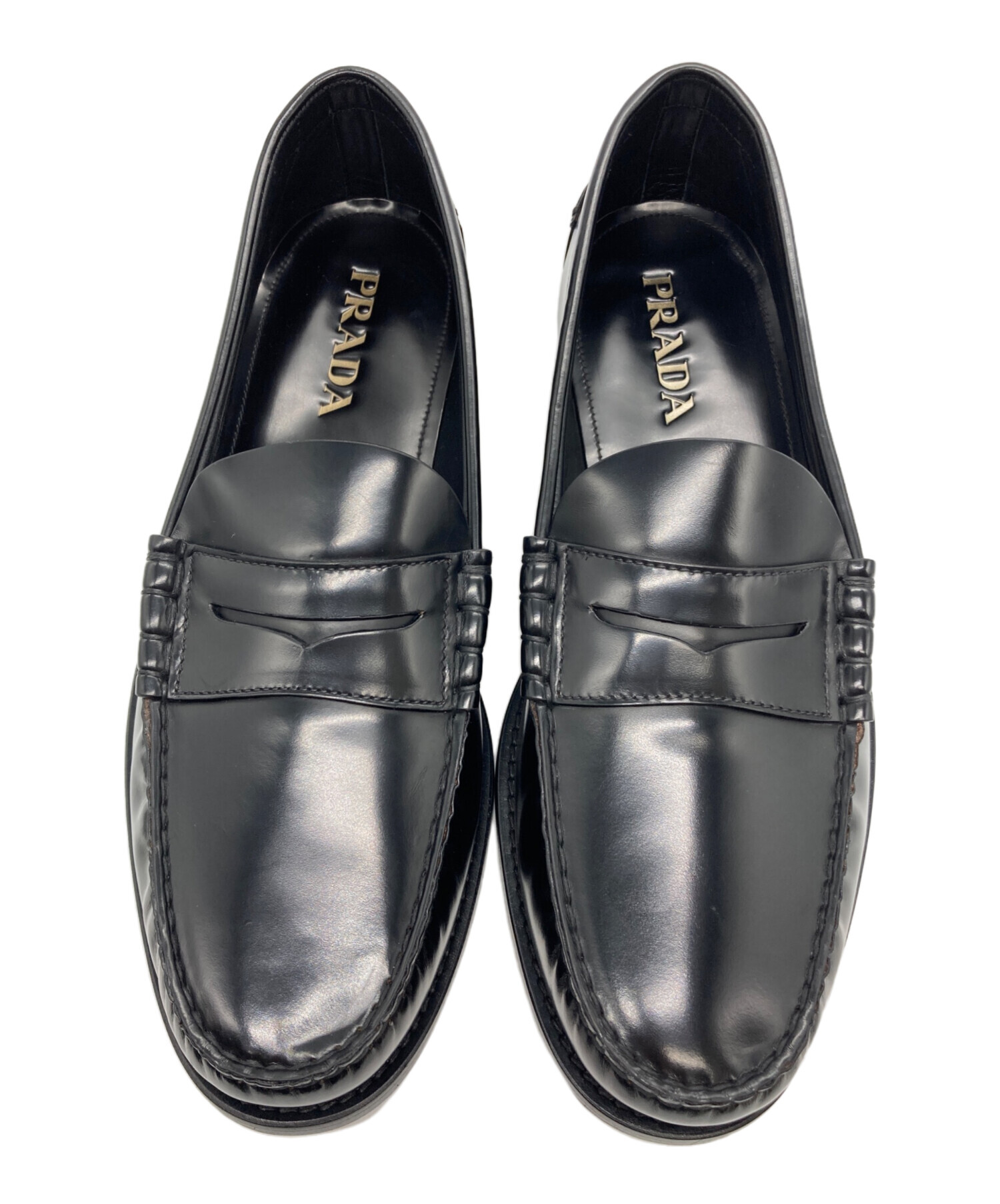 中古・古着通販】PRADA (プラダ) コインローファー ブラック サイズ