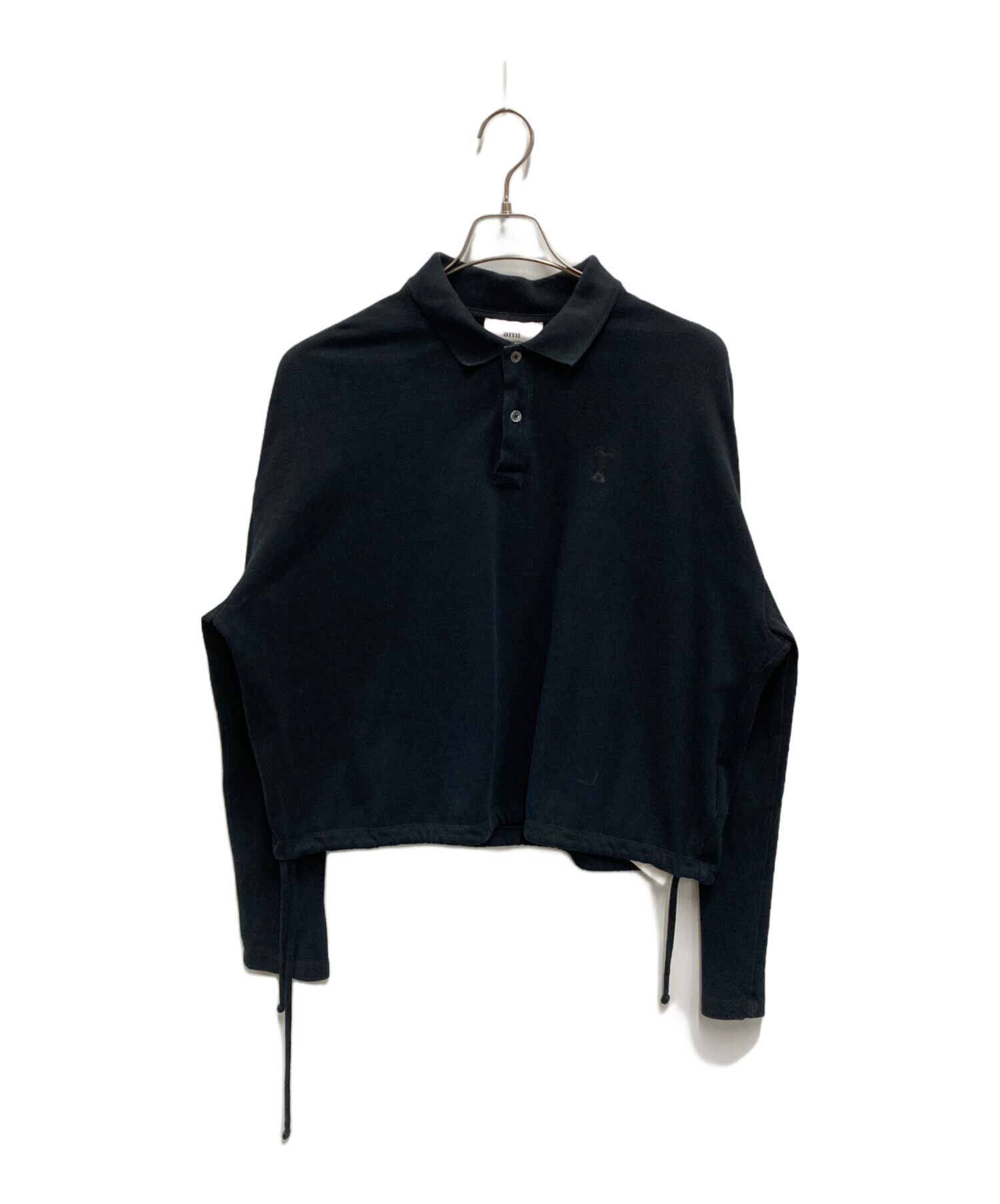 【新品タグ付】AMI PARIS アミパリス XLサイズ　ポロ　ブラック 中古・古着通販】AMI PARIS (アミ パリス) ポロシャツ ブラック サイズ