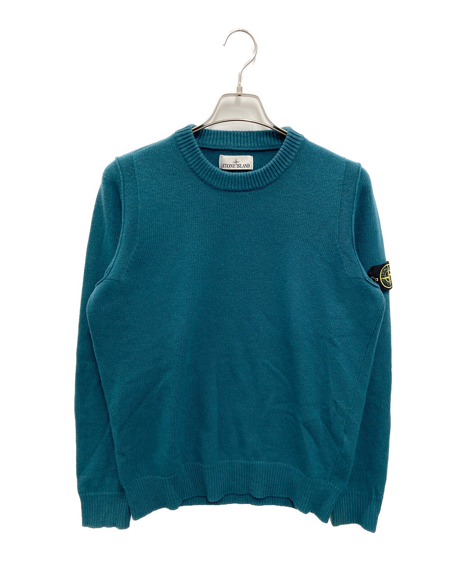 STONE  クルーネックニット ブルー 中古・古着通販】STONE ISLAND (ストーンアイランド) クルーネック