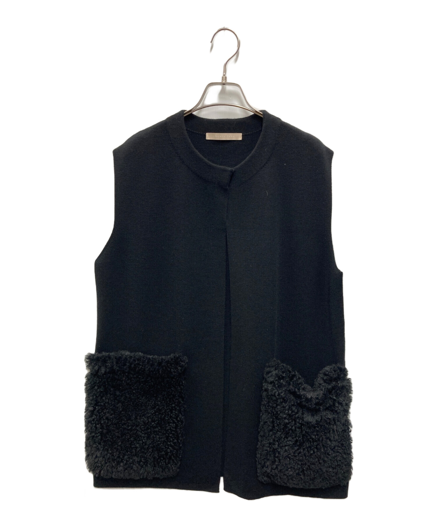 美品　theory luxe ブラック ベスト 中古・古着通販】theory luxe (セオリーリュクス) ボア.ポケット