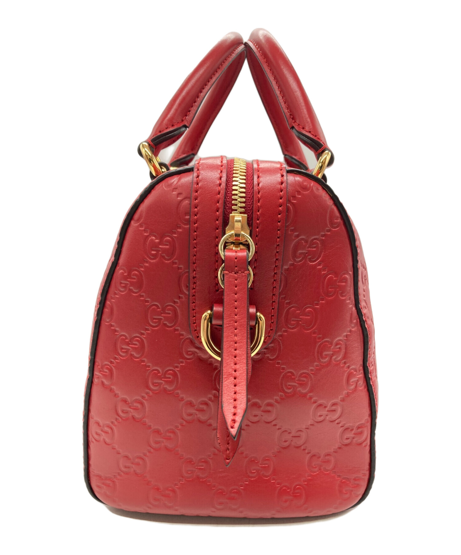 中古・古着通販】GUCCI (グッチ) グッチシマ2WAYボストンバッグ レッド