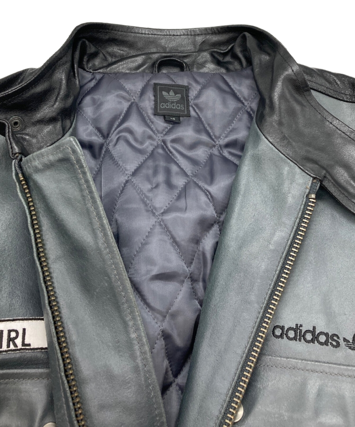 中古・古着通販】adidas (アディダス) レザージャケット グレー