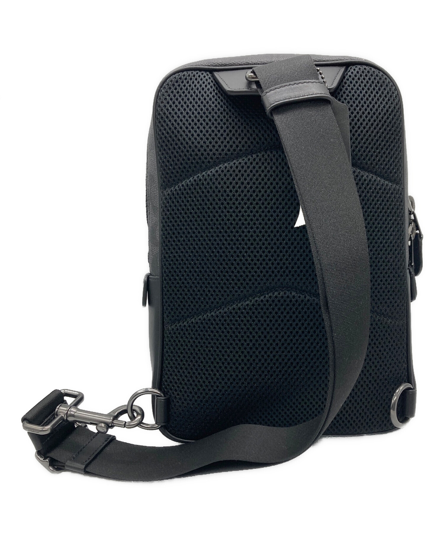 中古・古着通販】COACH (コーチ) レザーショルダーバッグ ブラック 