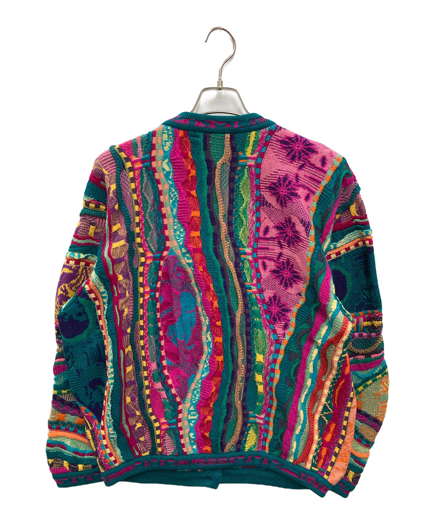 稀少 90s COOGI クージー　サマーカーディガン　立体　3D ベージュ 中古・古着通販】COOGI (クージー) 3Dニットカーディガン マルチカラー