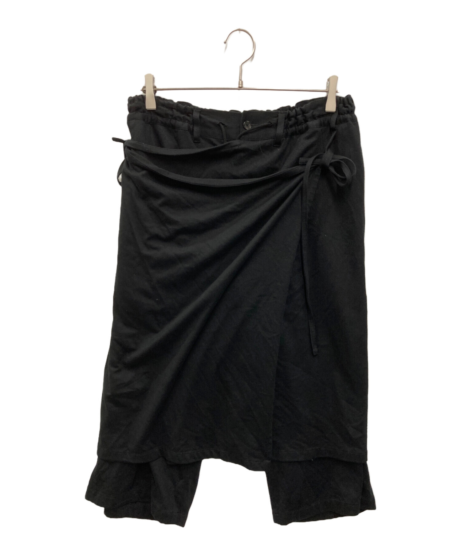 中古・古着通販】GROUND Y (グラウンドワイ) ラップパンツ ブラック