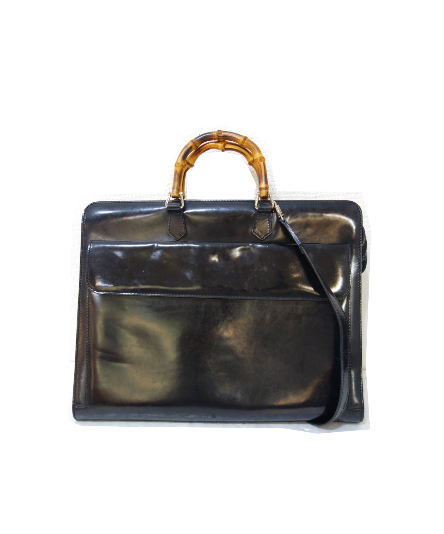 中古・古着通販】GUCCI (グッチ) バンブーハンドルブリーフケース 