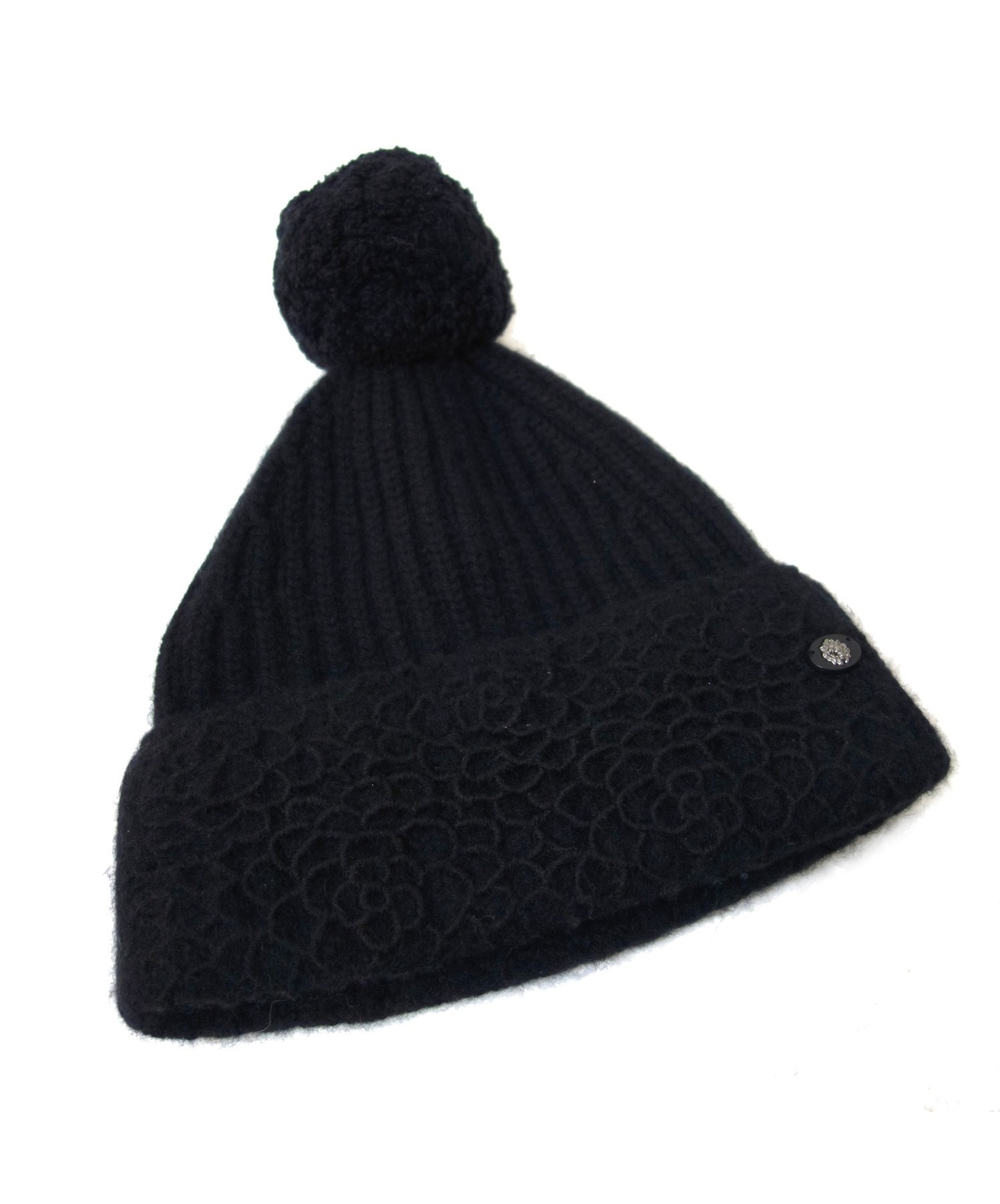 中古・古着通販】CHANEL (シャネル) カシミヤニット帽 ブラック 