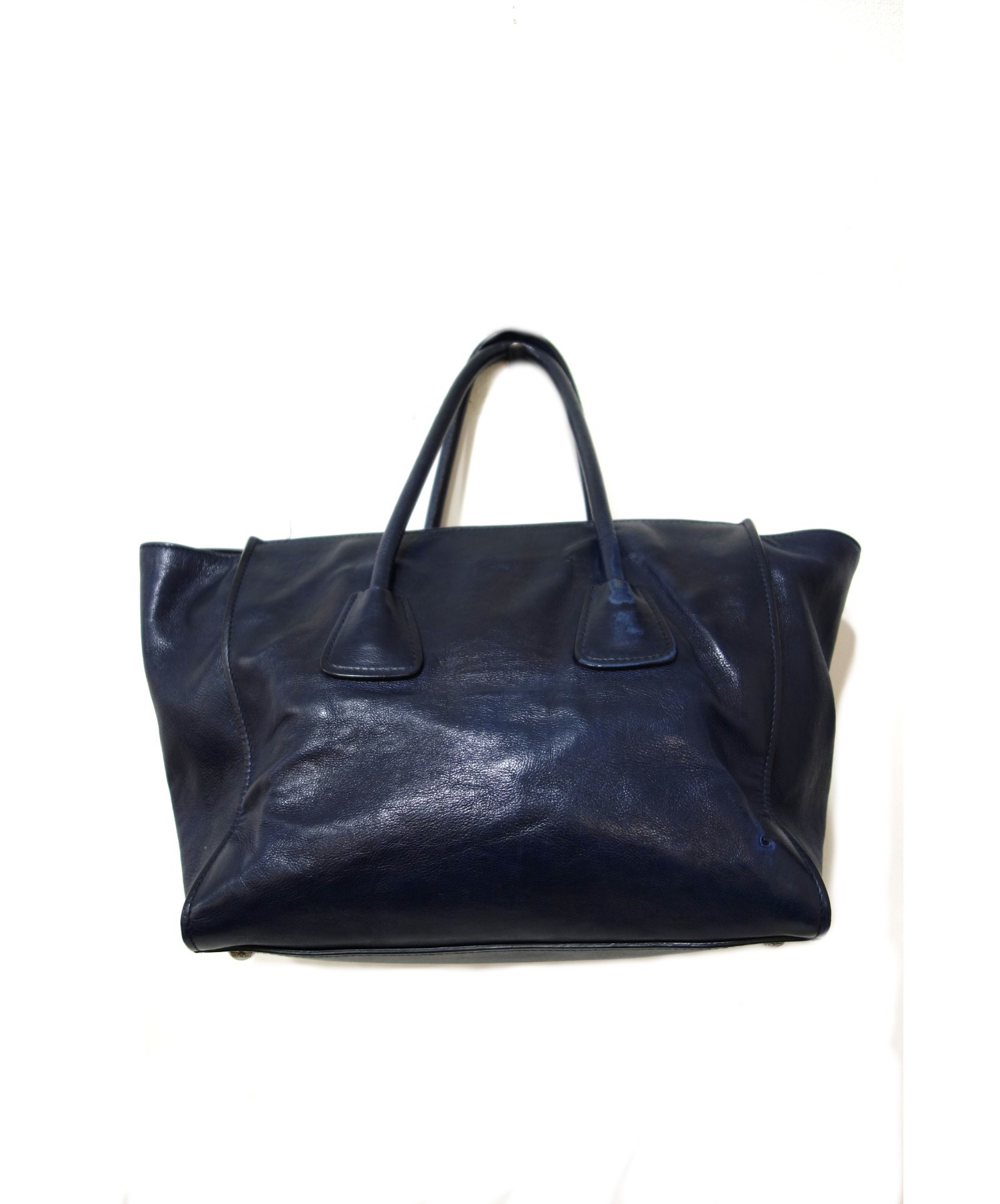 中古・古着通販】PRADA (プラダ) レザーハンドバッグ ネイビー BN2619 