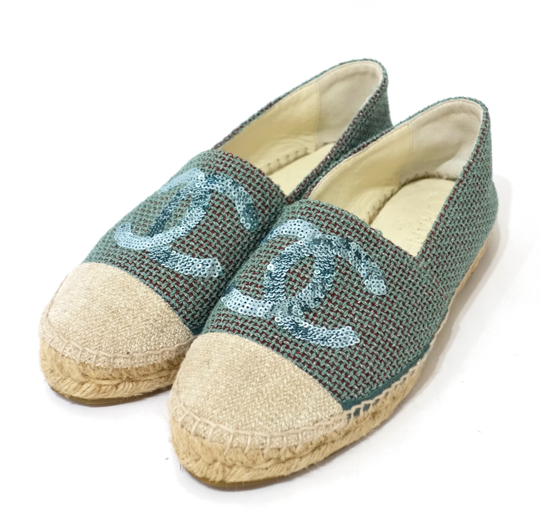 中古・古着通販】CHANEL (シャネル) エスパドリーユ エメラルド