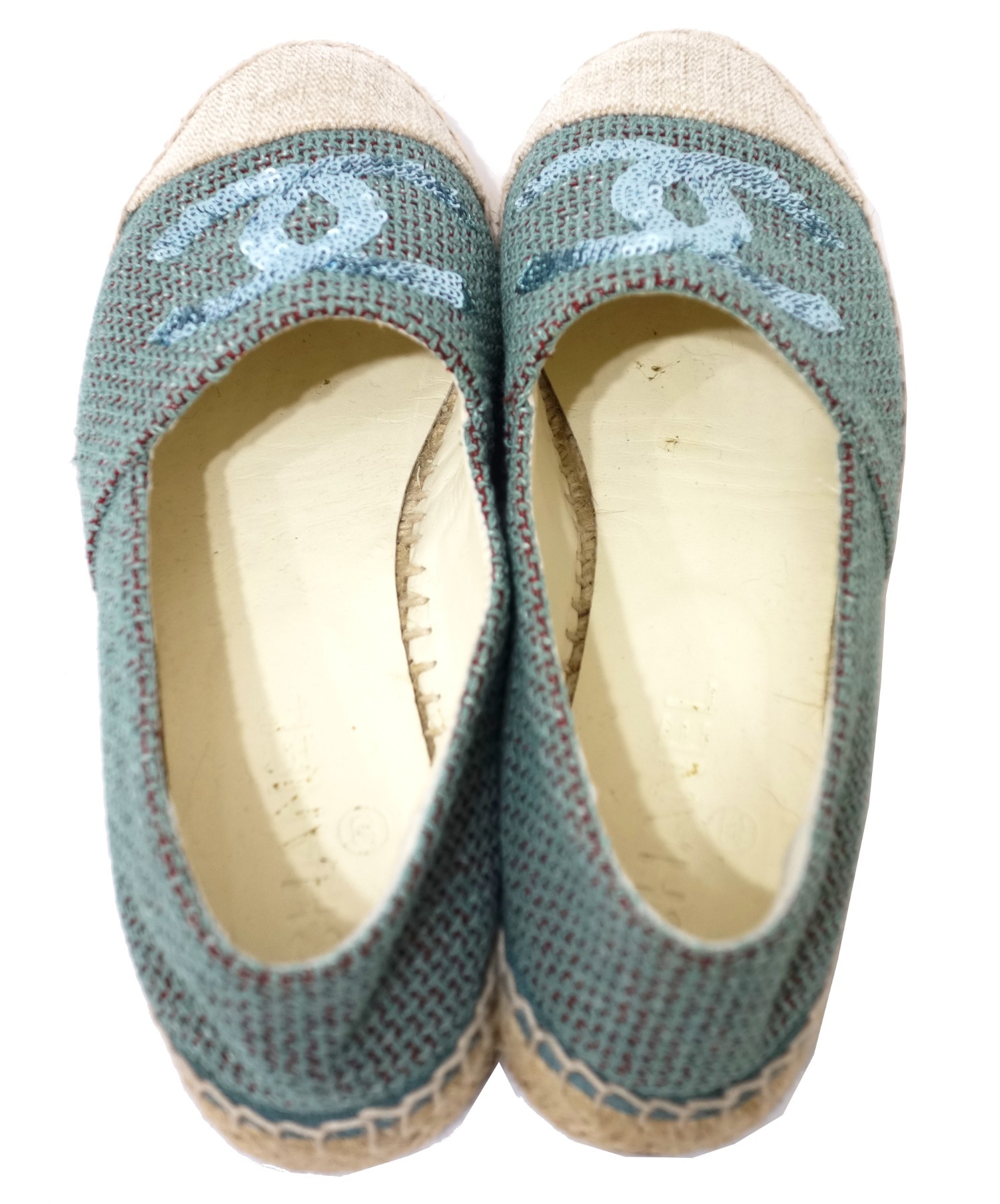 CHANEL エスパドリーユ 37 中古・古着通販】CHANEL (シャネル) エスパドリーユ エメラルド