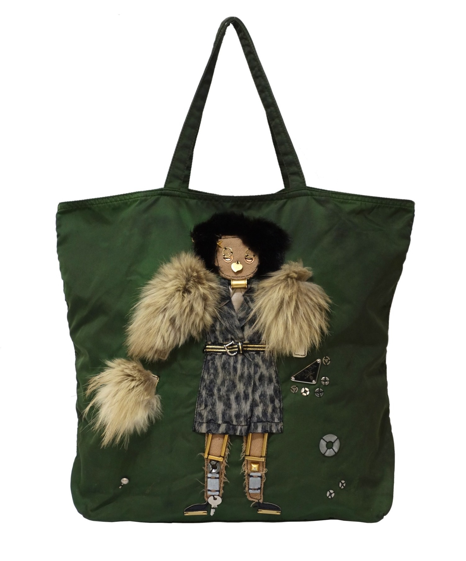 中古・古着通販】PRADA (プラダ) ロボットトートバッグ グリーン 