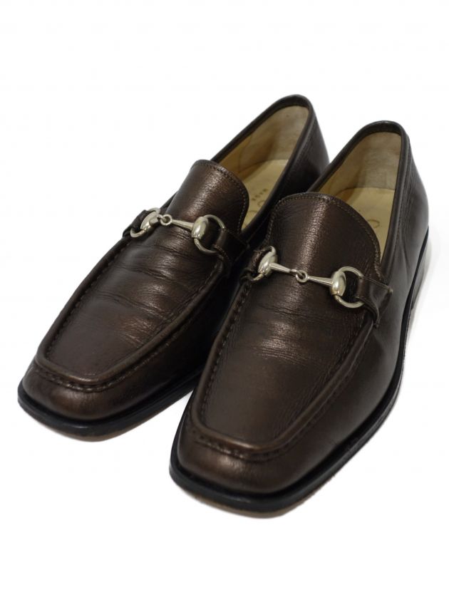 中古・古着通販】GUCCI (グッチ) ホースビットローファー ブラウン