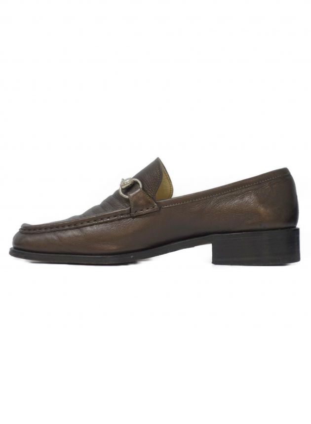 中古・古着通販】GUCCI (グッチ) ホースビットローファー ブラウン