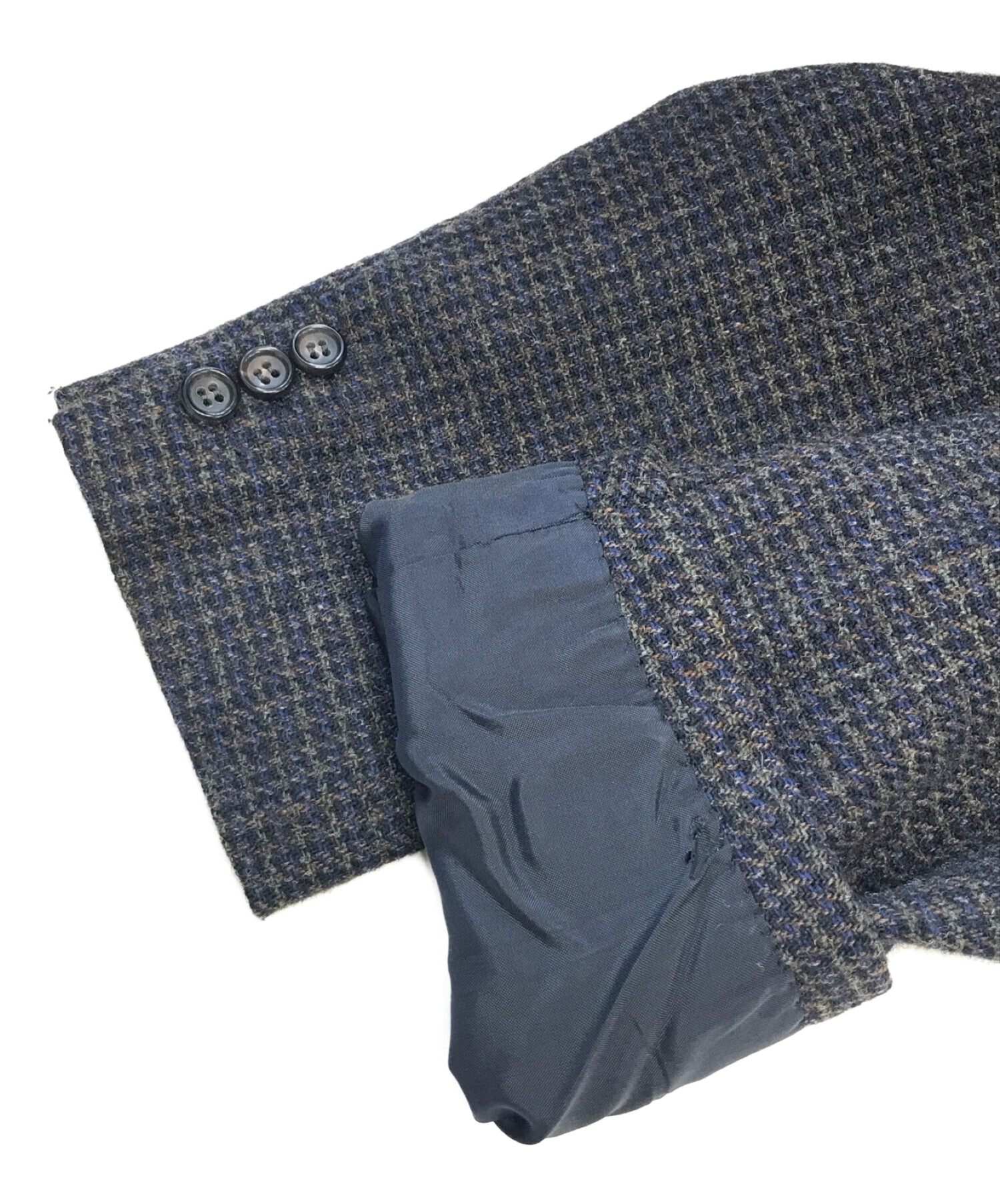 コムデギャルソンオム　ハリスツイードジャケット　XS ダークグレー コムデギャルソンオム ハリスツイードジャケット XS