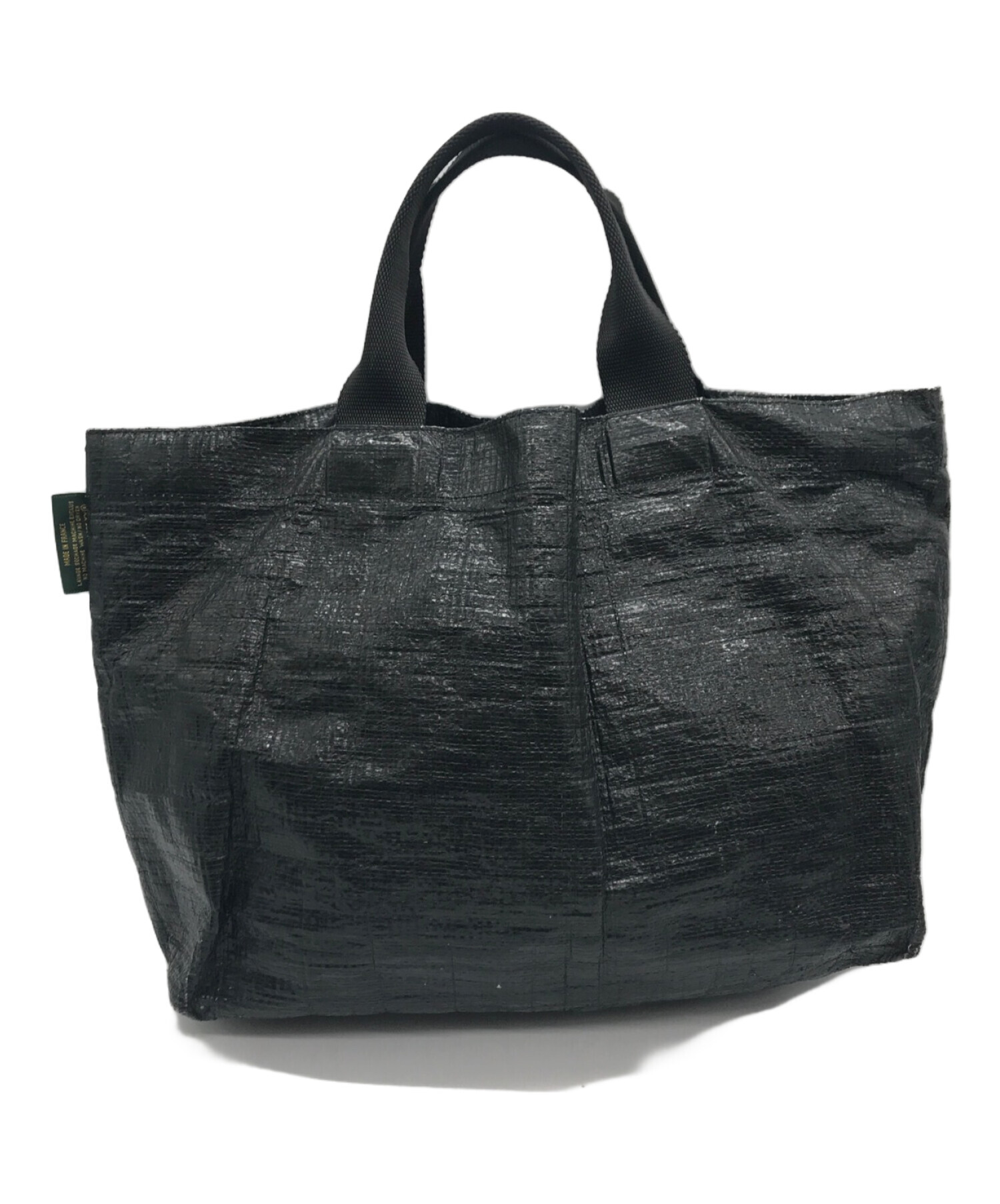 エルベシャプリエ ブラック レザー 舟形トートバッグ