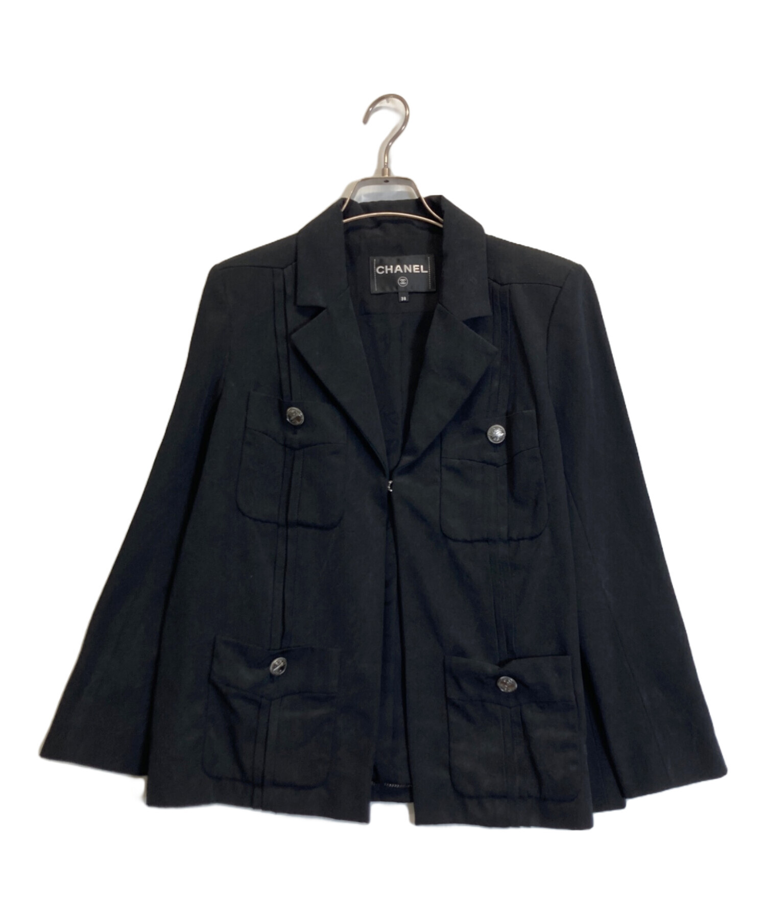 中古・古着通販】CHANEL (シャネル) テーラードジャケット ブラック 