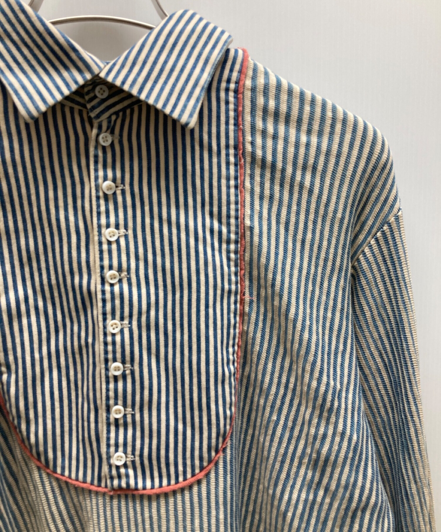 中古・古着通販】KAPITAL (キャピタル) ストライプシャツ ブルー 