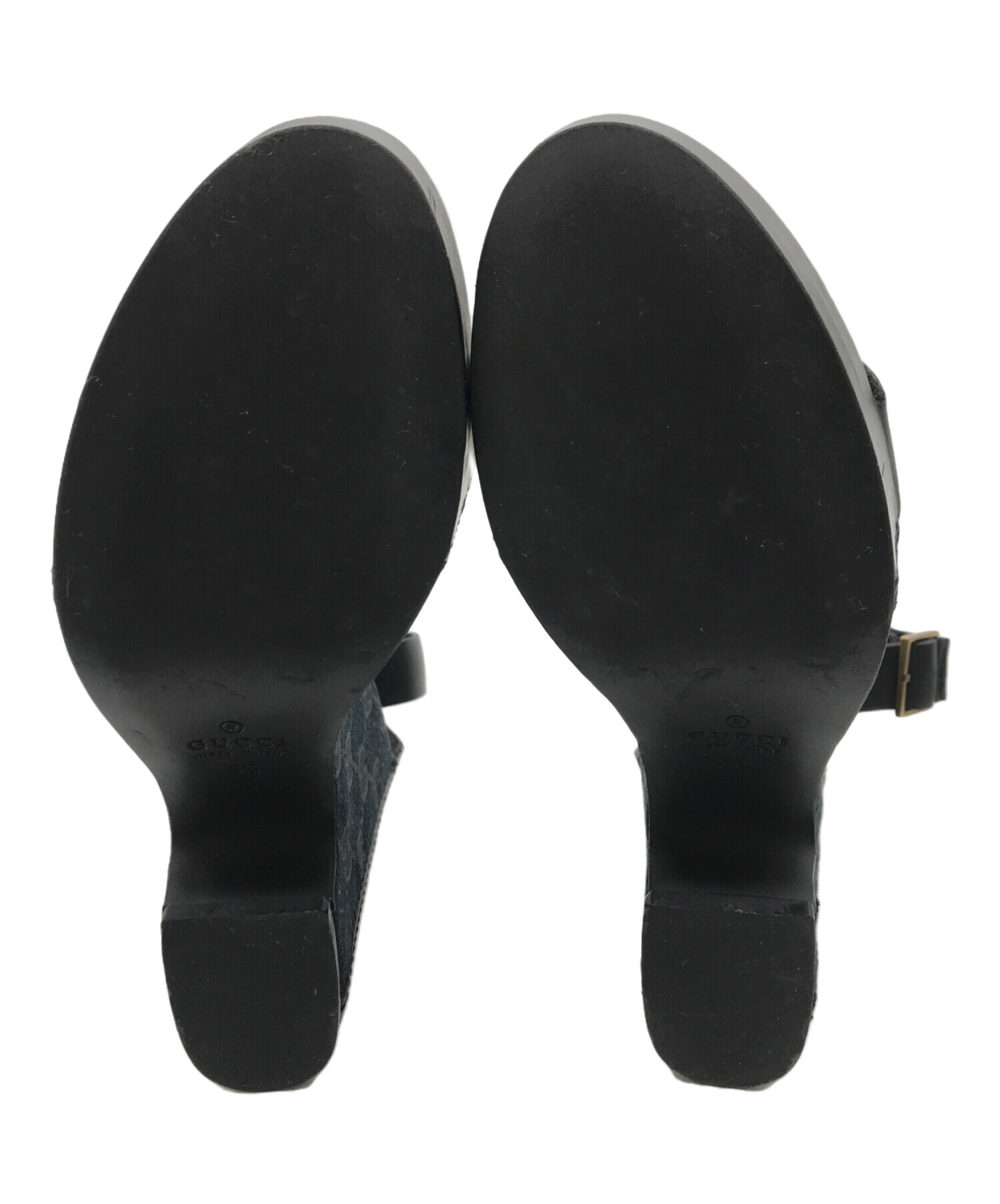 中古・古着通販】GUCCI (グッチ) ミュール ブラック サイズ:5C