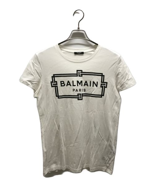 最終価格！正規品BALMAIN ホワイト ロゴ Tシャツ 半袖　訳あり美品 中古・古着通販】BALMAIN (バルマン) Tシャツ ホワイト サイズ:XS