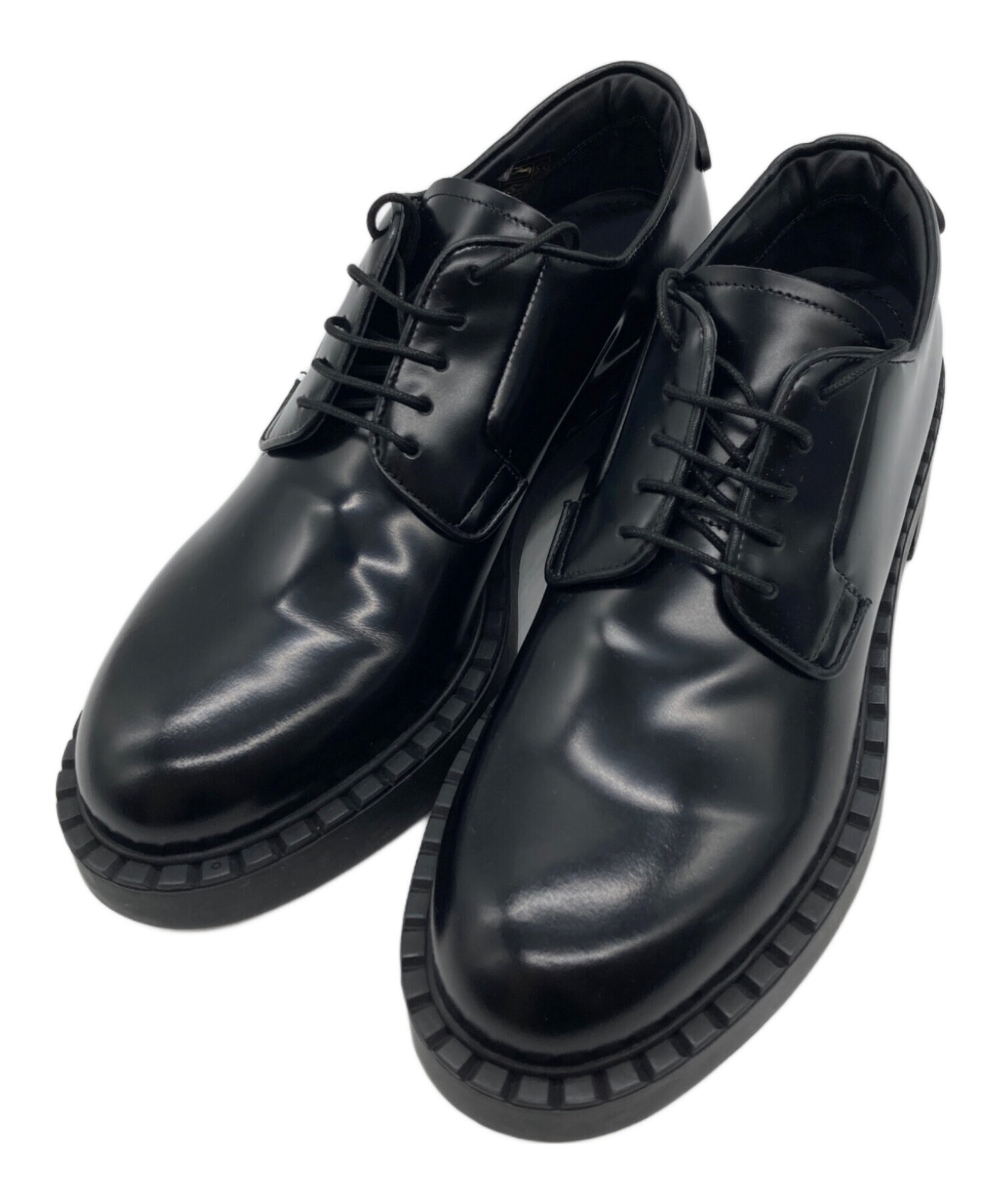 中古・古着通販】PRADA (プラダ) レースアップシューズ ブラック 中古・古着通販】PRADA (プラダ) レースアップシューズ ブラック