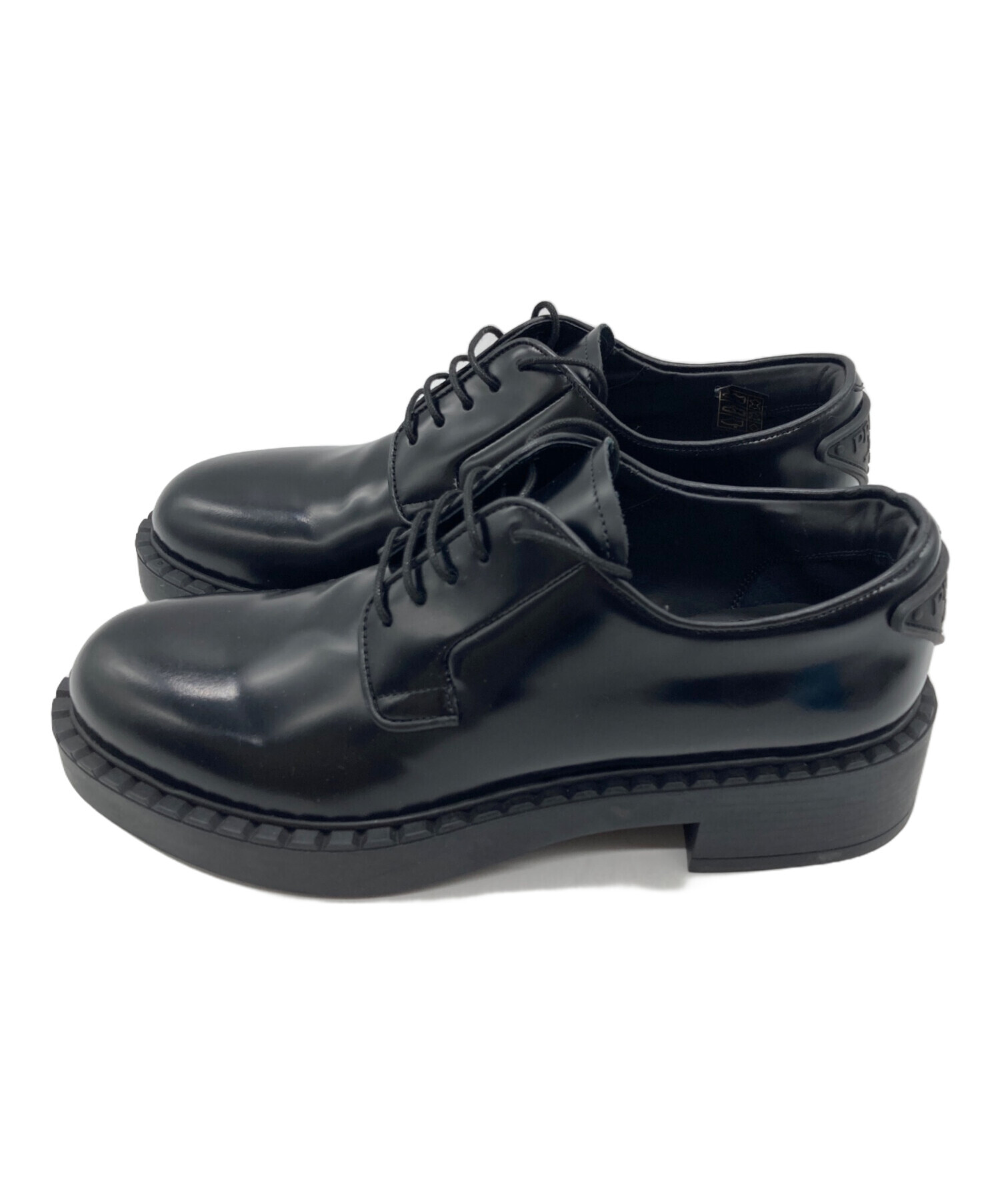 中古・古着通販】PRADA (プラダ) レースアップシューズ ブラック 中古・古着通販】PRADA (プラダ) レースアップシューズ ブラック