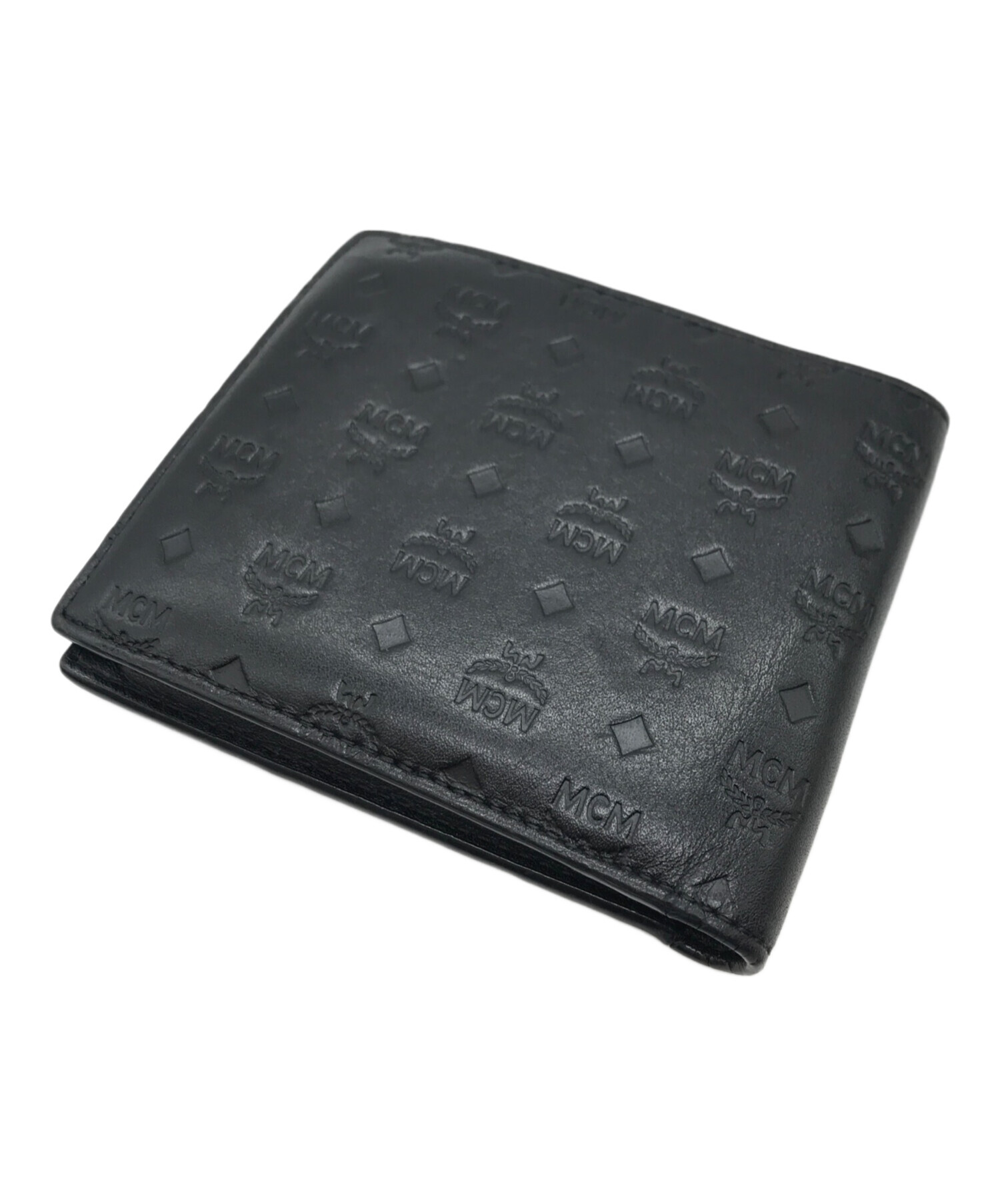 中古・古着通販】MCM (エムシーエム) 2つ折り財布 ブラック｜ブランド