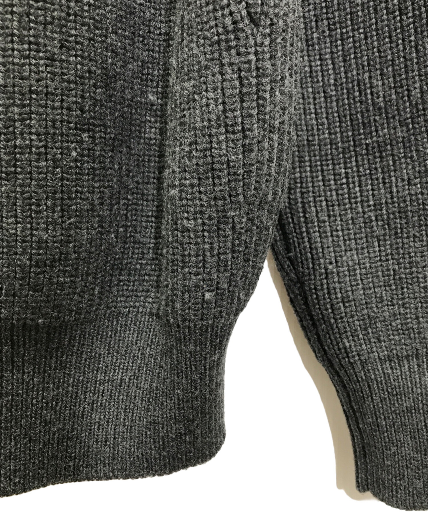 中古・古着通販】SLOANE (スローン) 5Gメリノウール畦編Vネック グレー