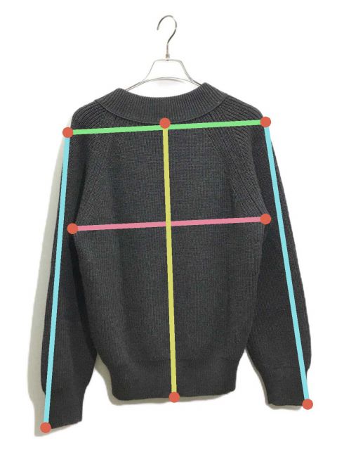 中古・古着通販】SLOANE (スローン) 5Gメリノウール畦編Vネック グレー