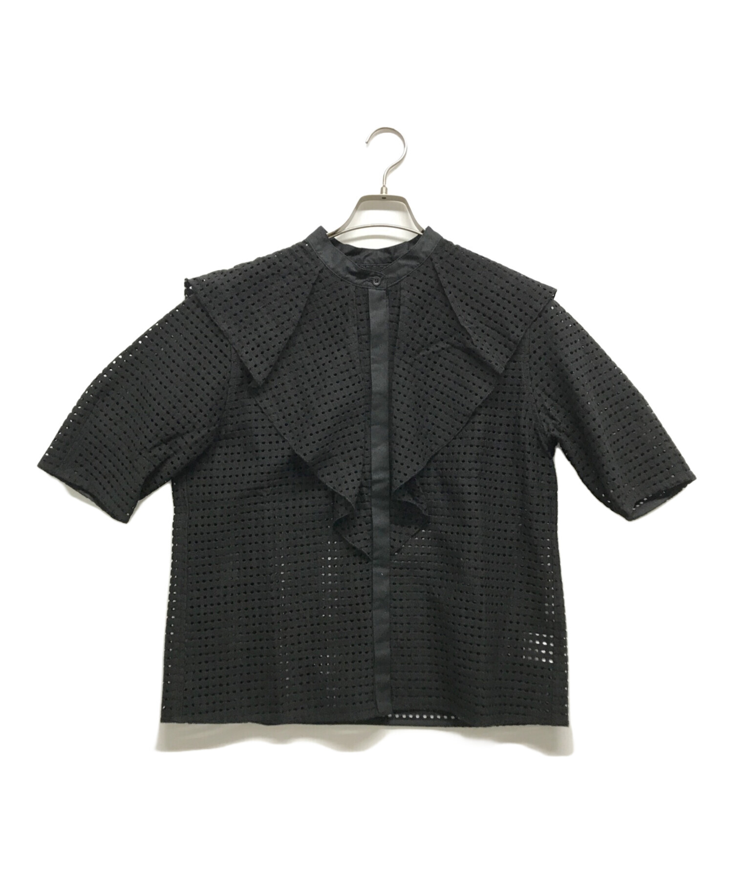 中古・古着通販】DRESSLAVE (ドレスレイブ) 半袖ブラウス ブラック 
