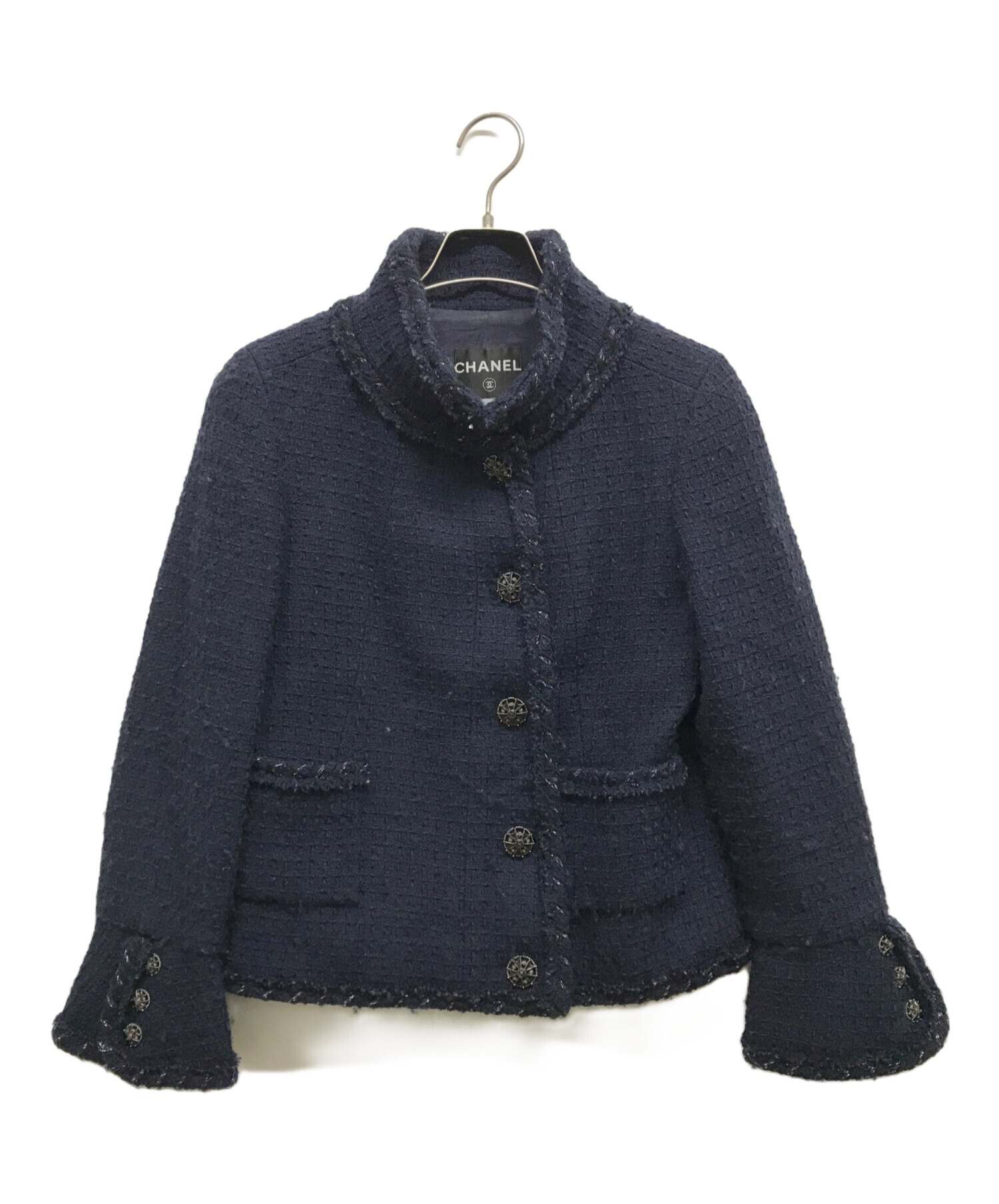 中古・古着通販】CHANEL (シャネル) ツイードラメココボタン裾チェーン