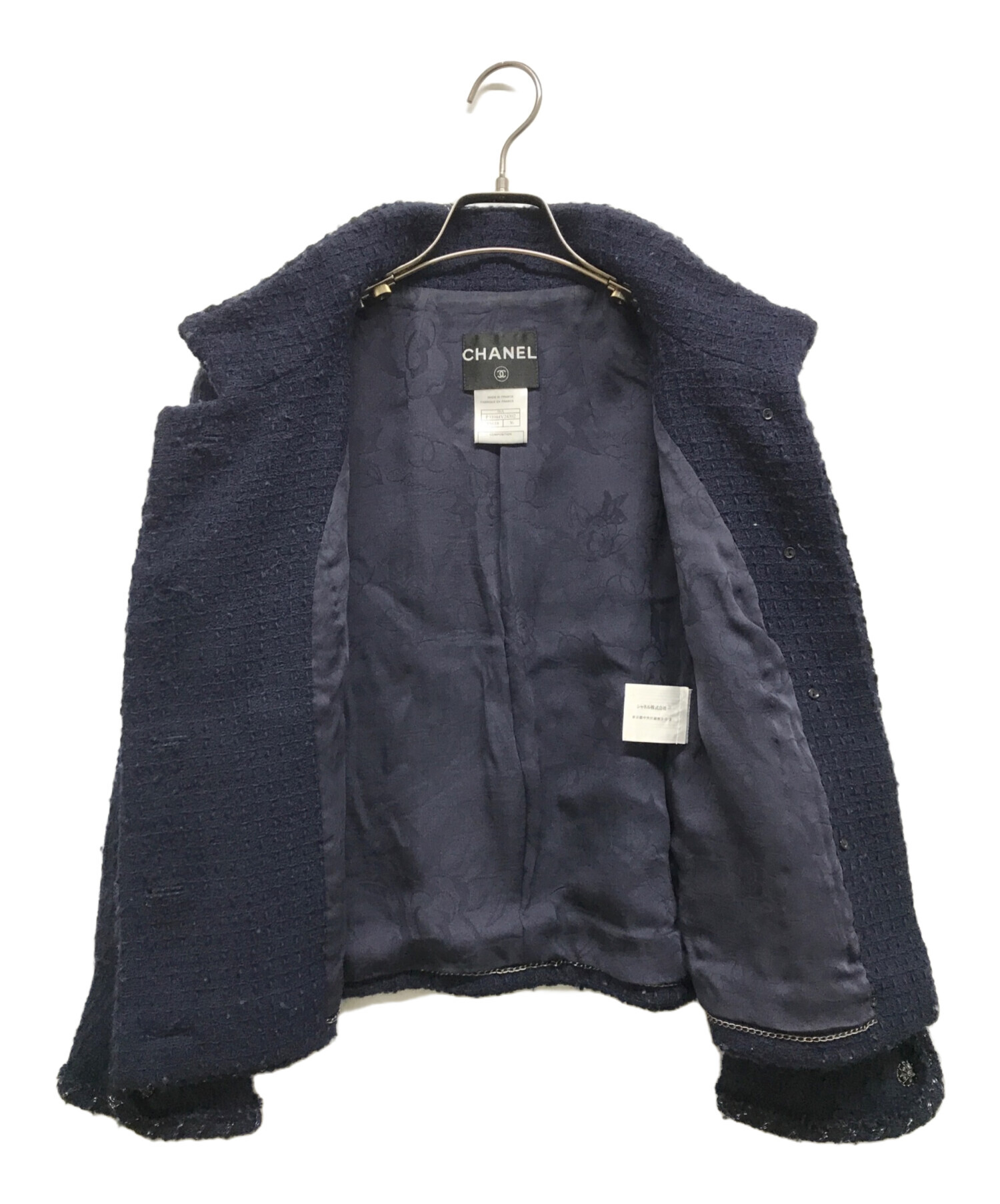 中古・古着通販】CHANEL (シャネル) ツイードラメココボタン裾チェーン