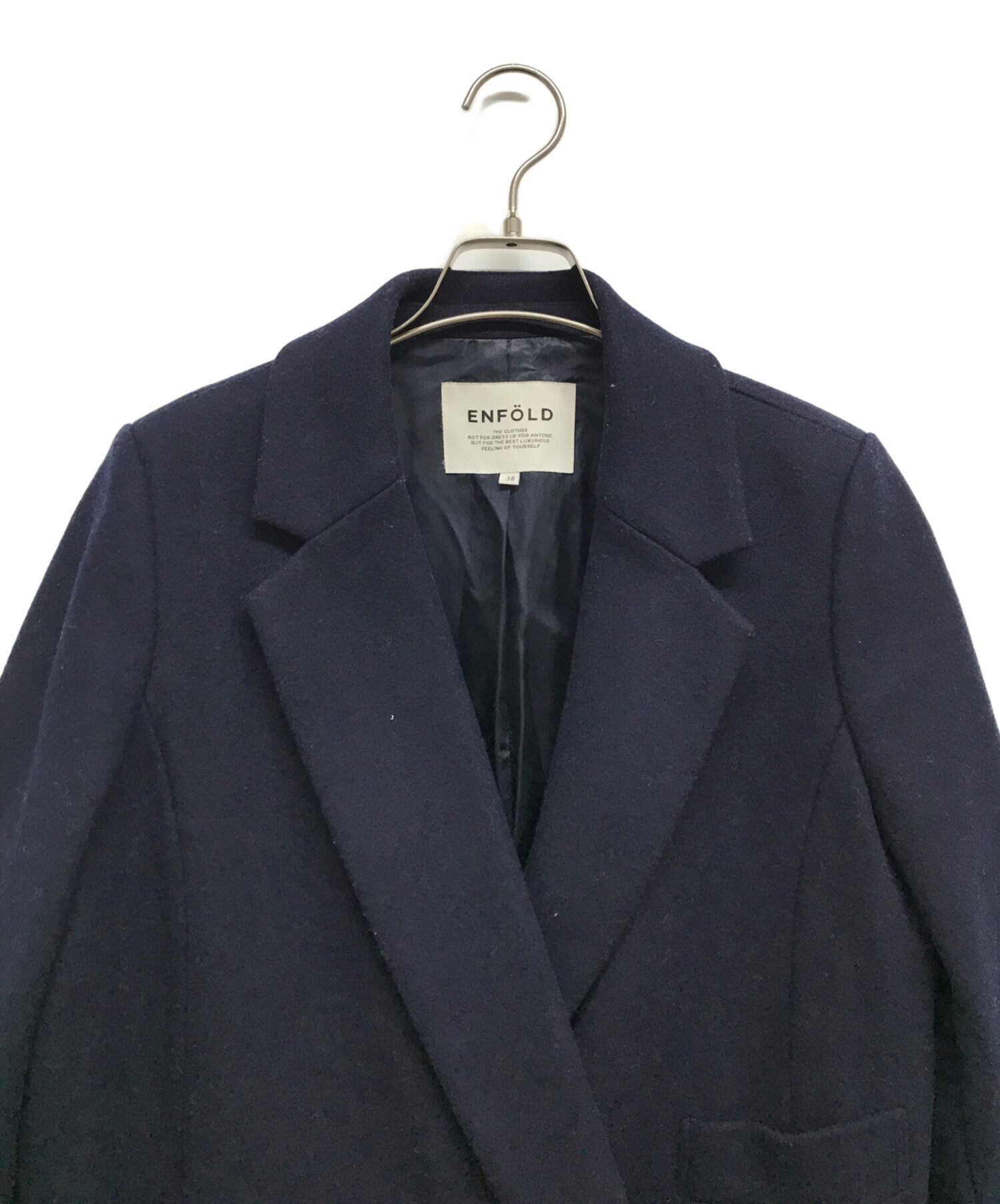 エンフォルド ENFOLD 38 コート ネイビー M レディース 濃紺 中古・古着通販】ENFOLD (エンフォルド) コート ネイビー サイズ:38