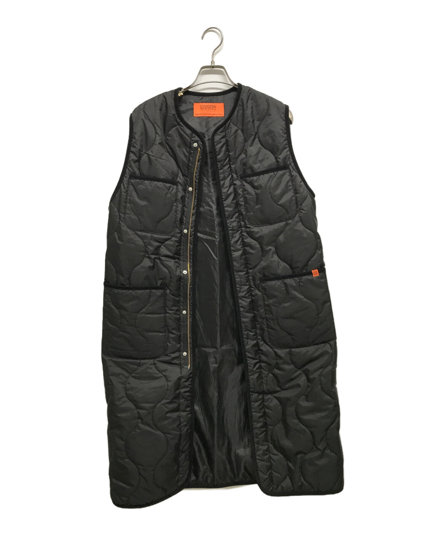 【新品未使用】ユニバーサルオーバーオール　キルティングベスト　ブラック 中古・古着通販】UNIVERSAL OVERALL (ユニバーサルオーバーオール
