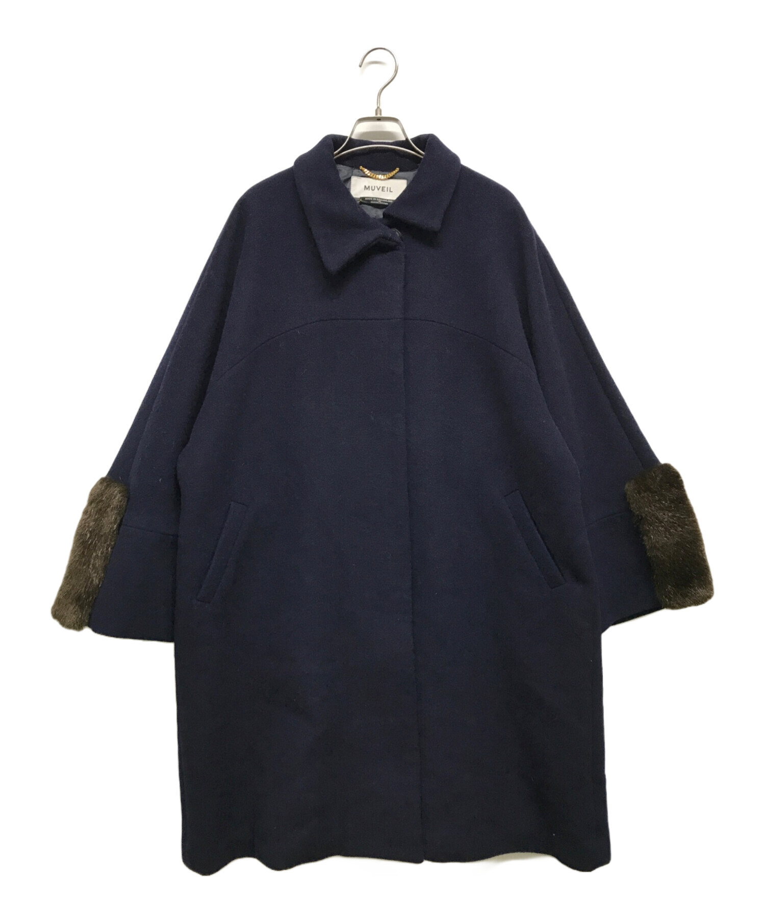 中古・古着通販】MUVEIL (ミュベール) 袖フェイクファーコート