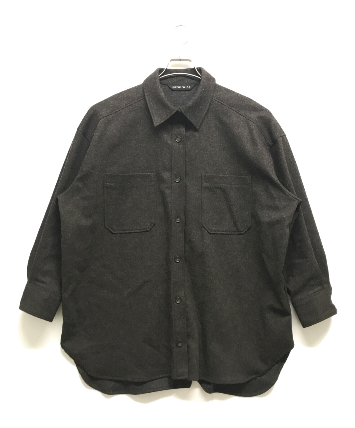中古・古着通販】mizuiro-ind (ミズイロインド) ウールシャツ ブラウン 