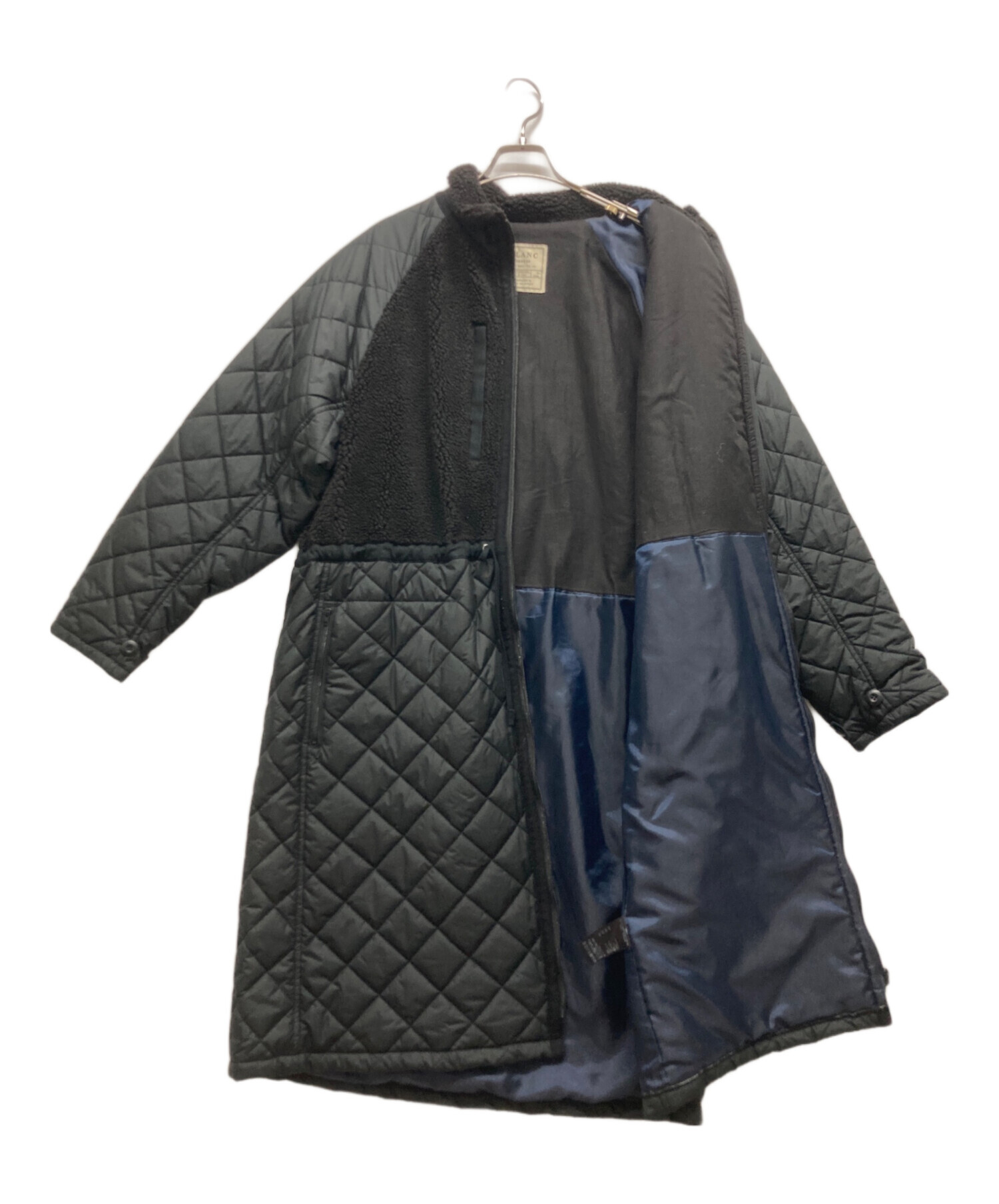 【美品】中綿 キルティング×ボア コート BLANC basque 中古・古着通販】blanc basque (ブランバスク) ボア×Nyタフタ