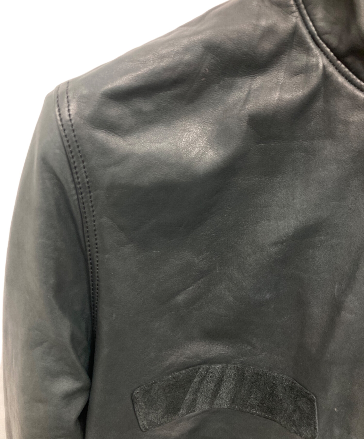 中古・古着通販】sisii (シシ) ファー付きレザーコート ブラック