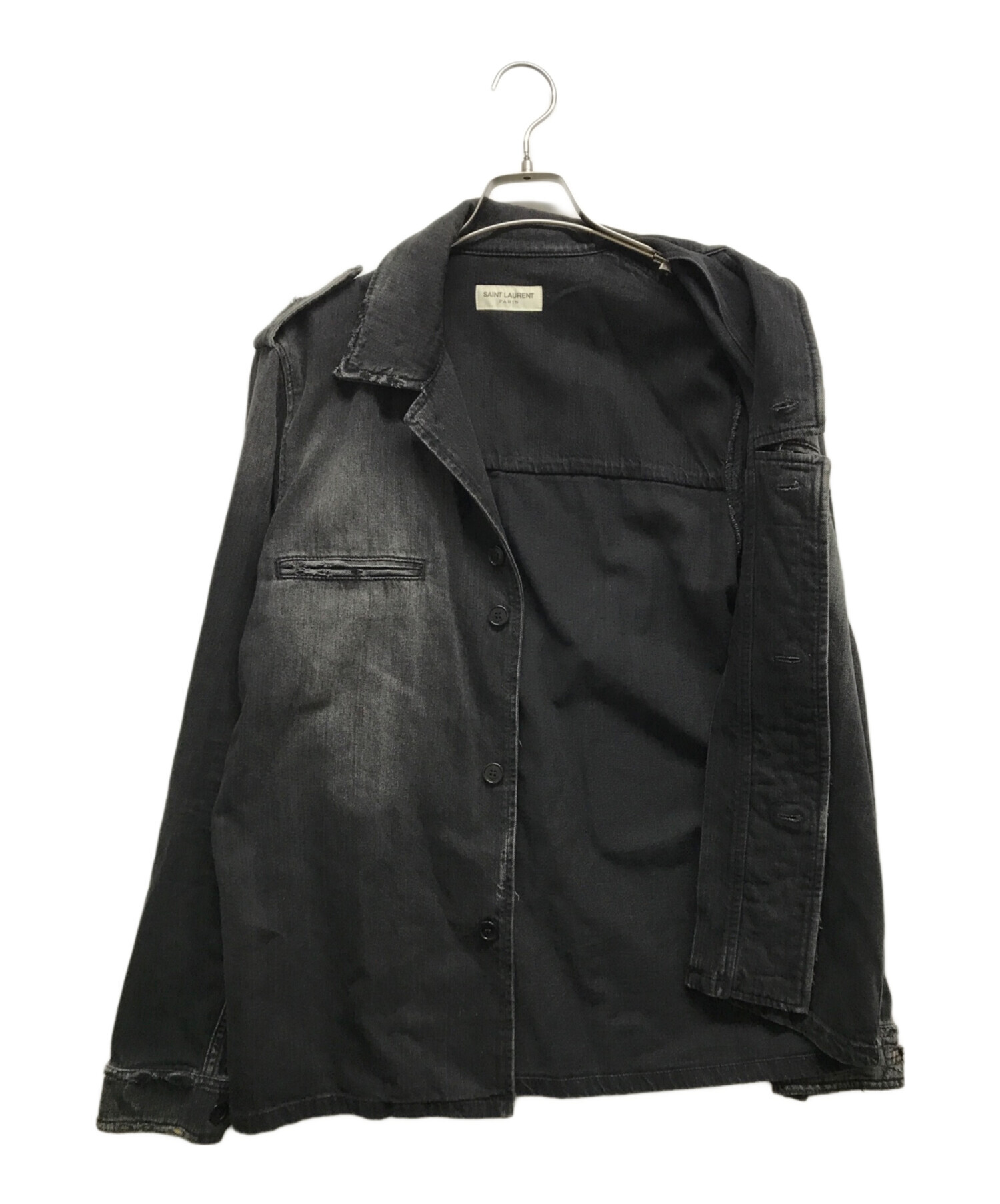 サンローラン DISTRESSED DENIM MILITARY SHIRT 【公式通販】