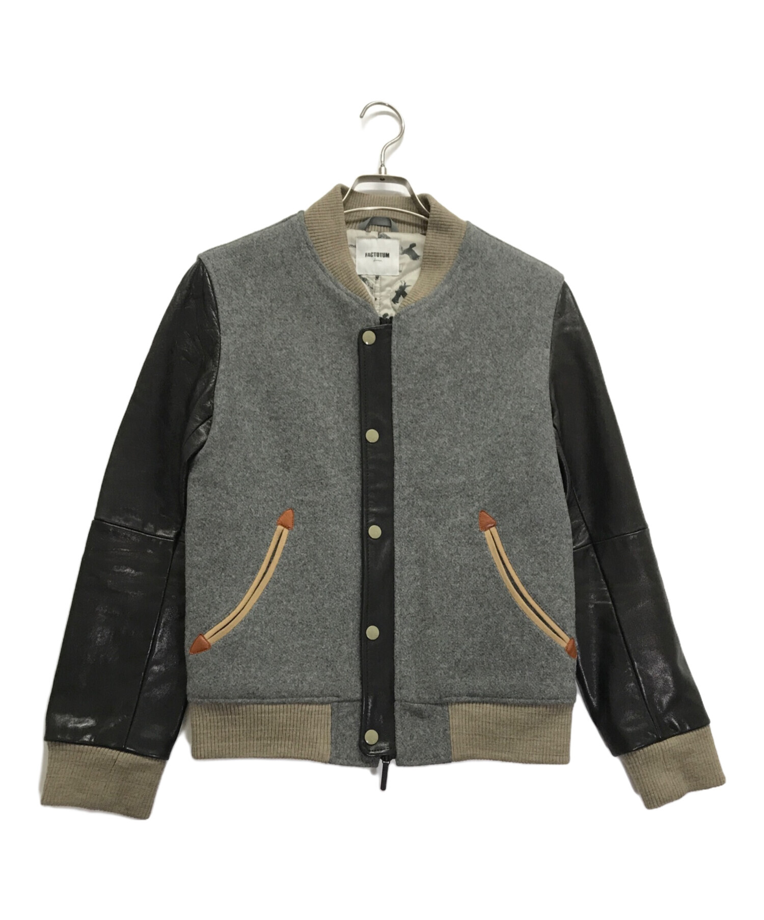 factotum スタジャン／レザージャケット 中古・古着通販】FACTOTUM (ファクトタム) スタジャン グレー サイズ:S
