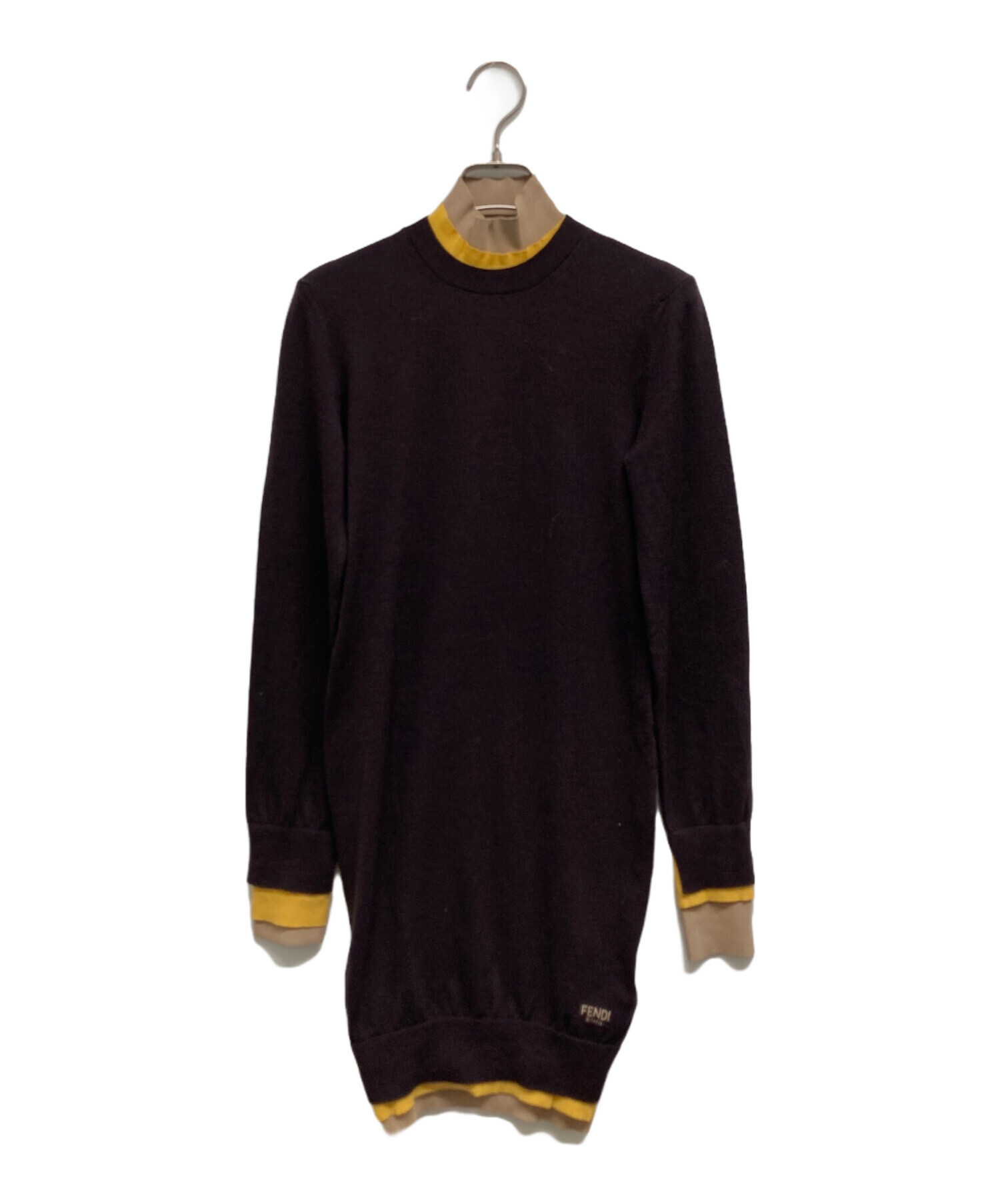 中古・古着通販】FENDI (フェンディ) ニットワンピース ブラウン 