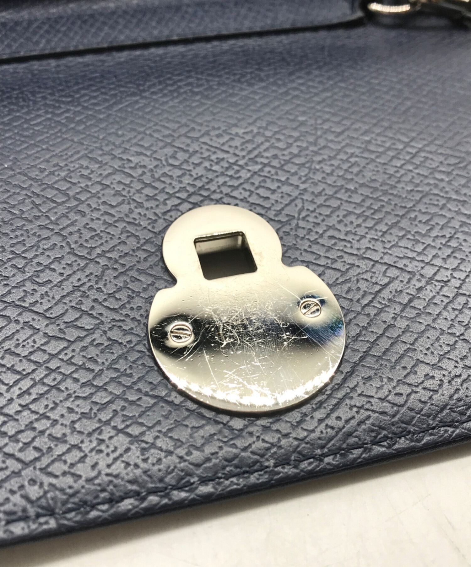 中古・古着通販】LONGCHAMP (ロンシャン) チェーンウォレット ネイビー 